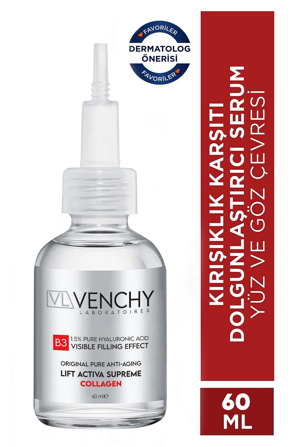 VENCHY Kolajen Serum Kaz Ayakları Ince Çizgiler Sarkmalar Göz Çevresi Kırışıklıklar 60 ml