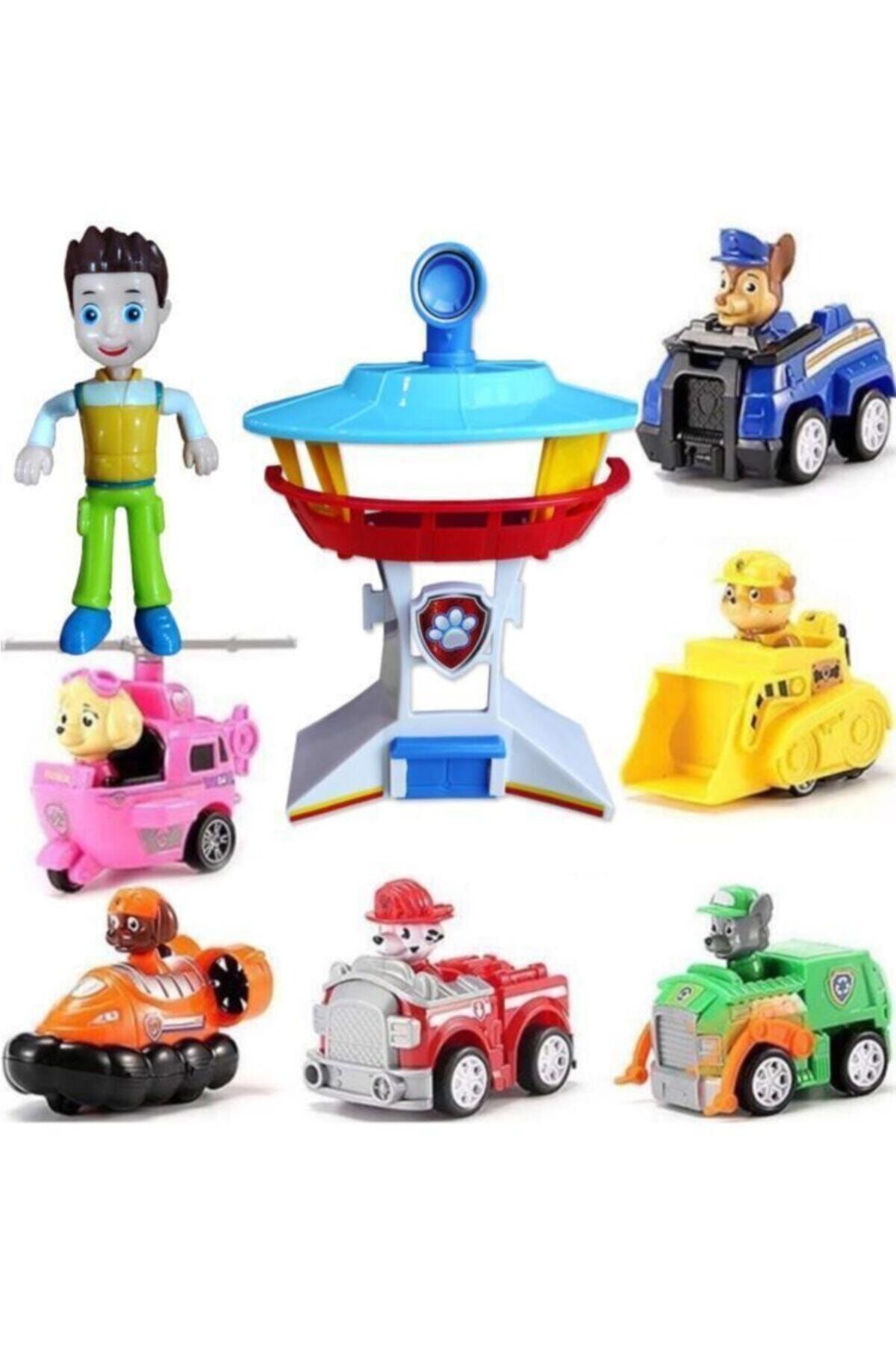 PAW PATROL 8 Parça Kurtarıcı Köpekler Istasyon Kule Oyuncak Seti