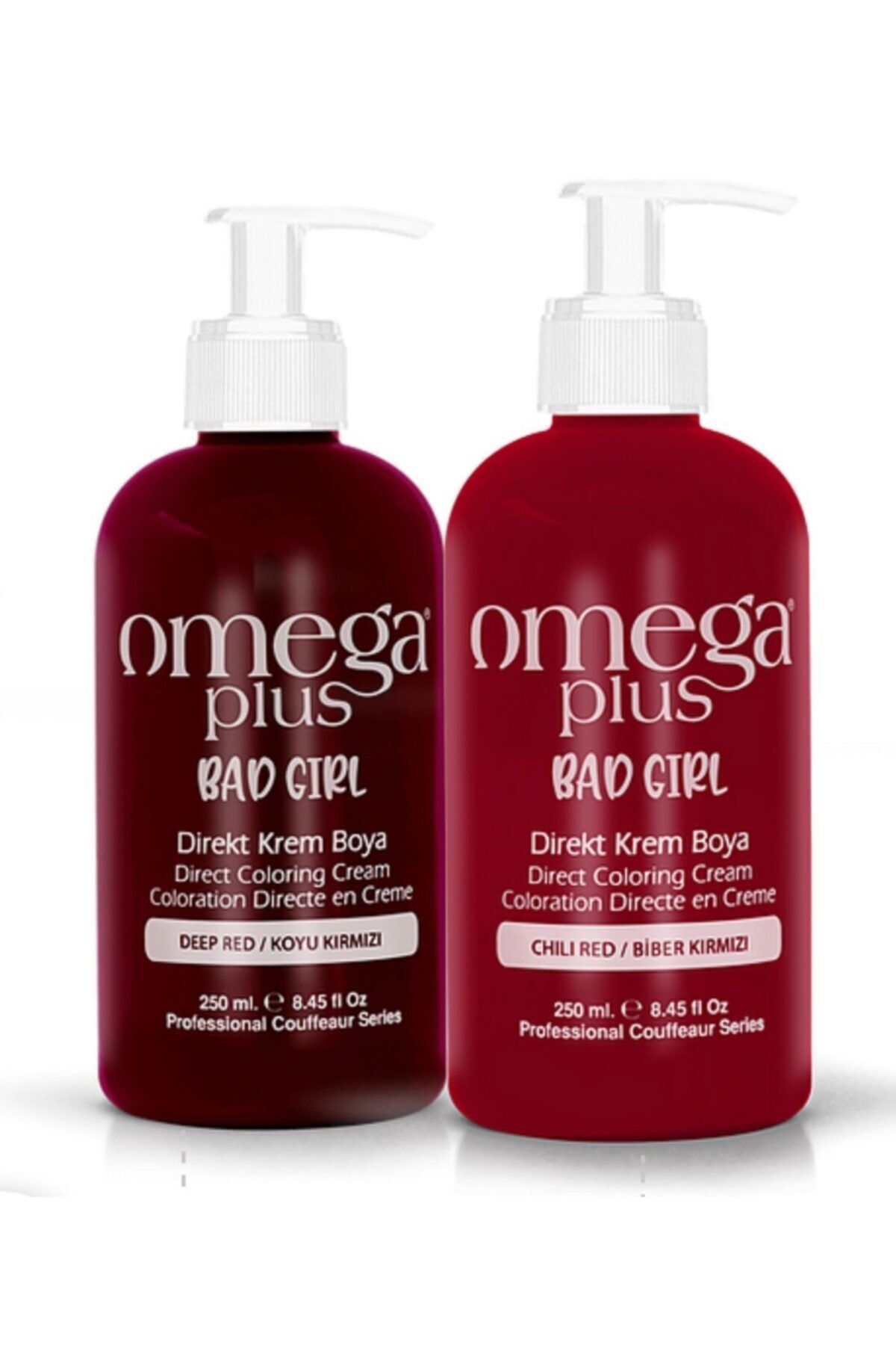 Omega Plus Bad Girl Koyu Kırmızı Ve Biber Kırmızısı Saç Boyası Seti 250ml+250ml