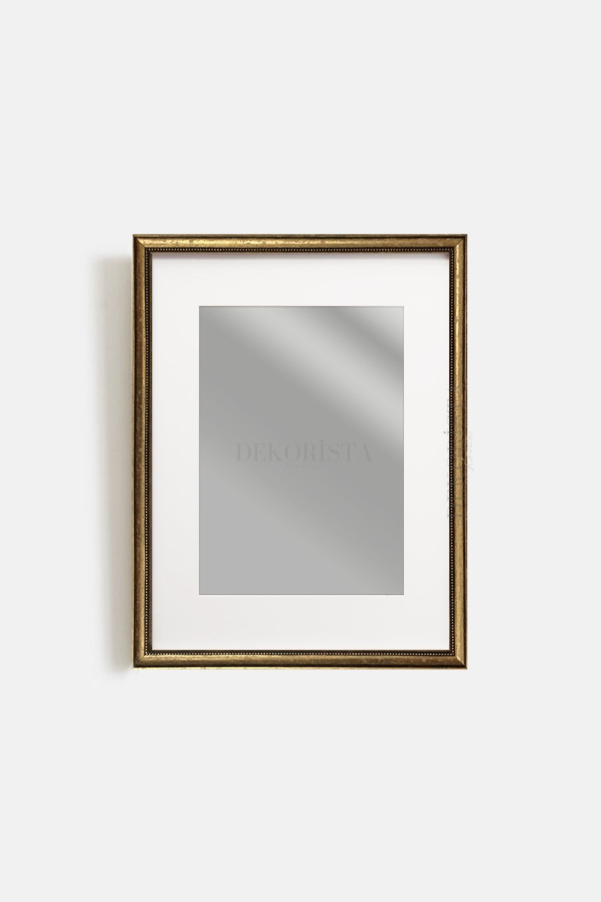 Dekorista Home Gold Eskitme Varaklı, Paspartulu, Resim Çerçevesi , Çerçeve Genişliği 33x43cm