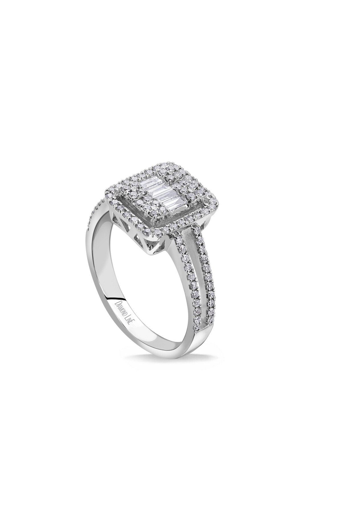 Diamond LineGülaylar 0,60 Karat Pırlanta Baget Yüzük