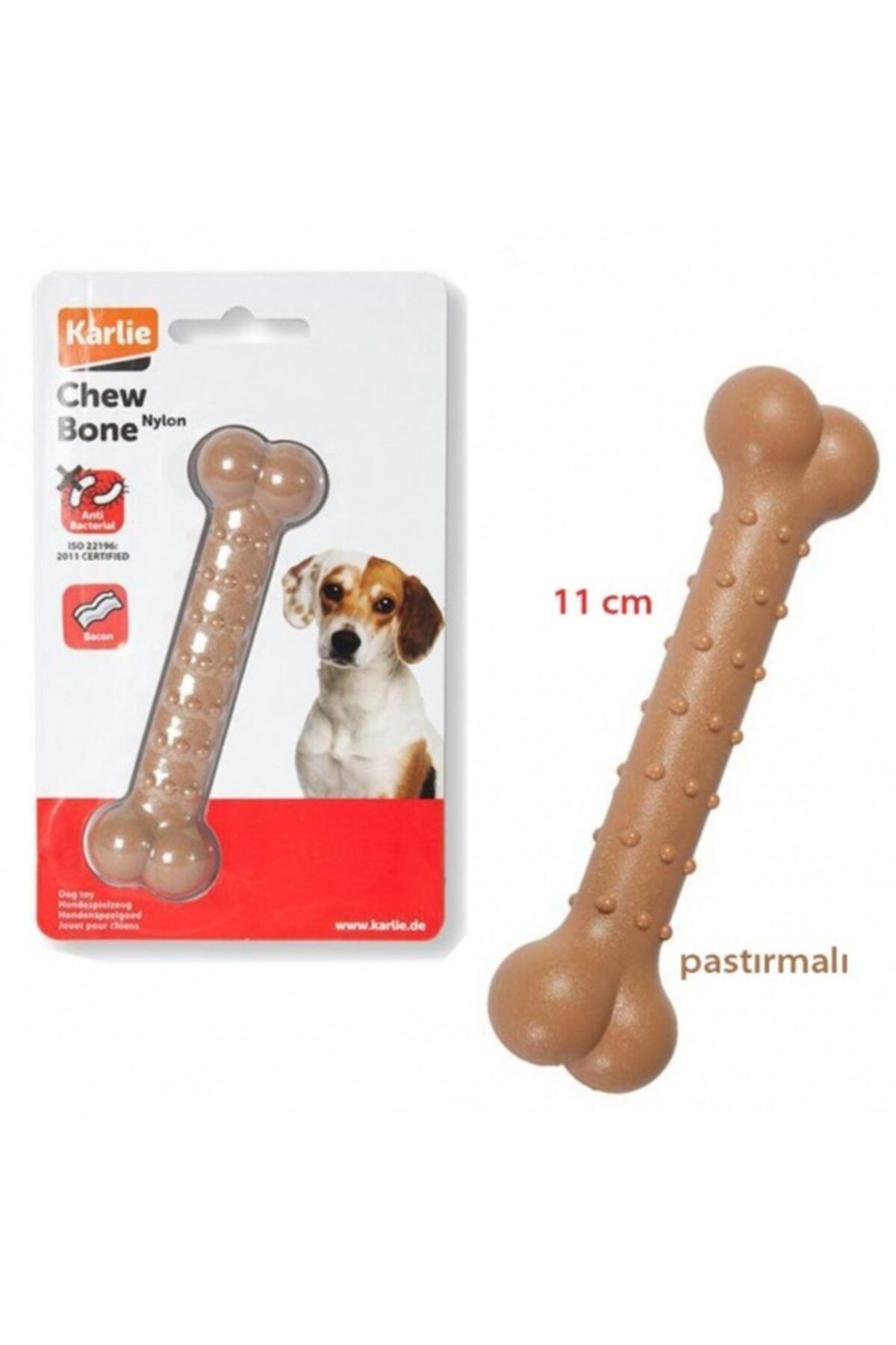 HN TEKSTİL Karlıe Naylon Çiğneme Kemiği Pastırmalı 11cm