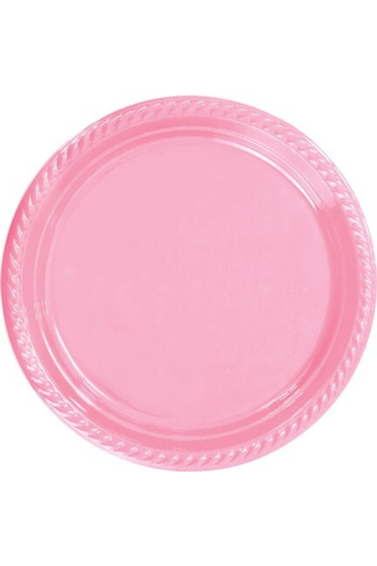 Deppocu Pembe Renk Plastik Tabak 22cm 25li