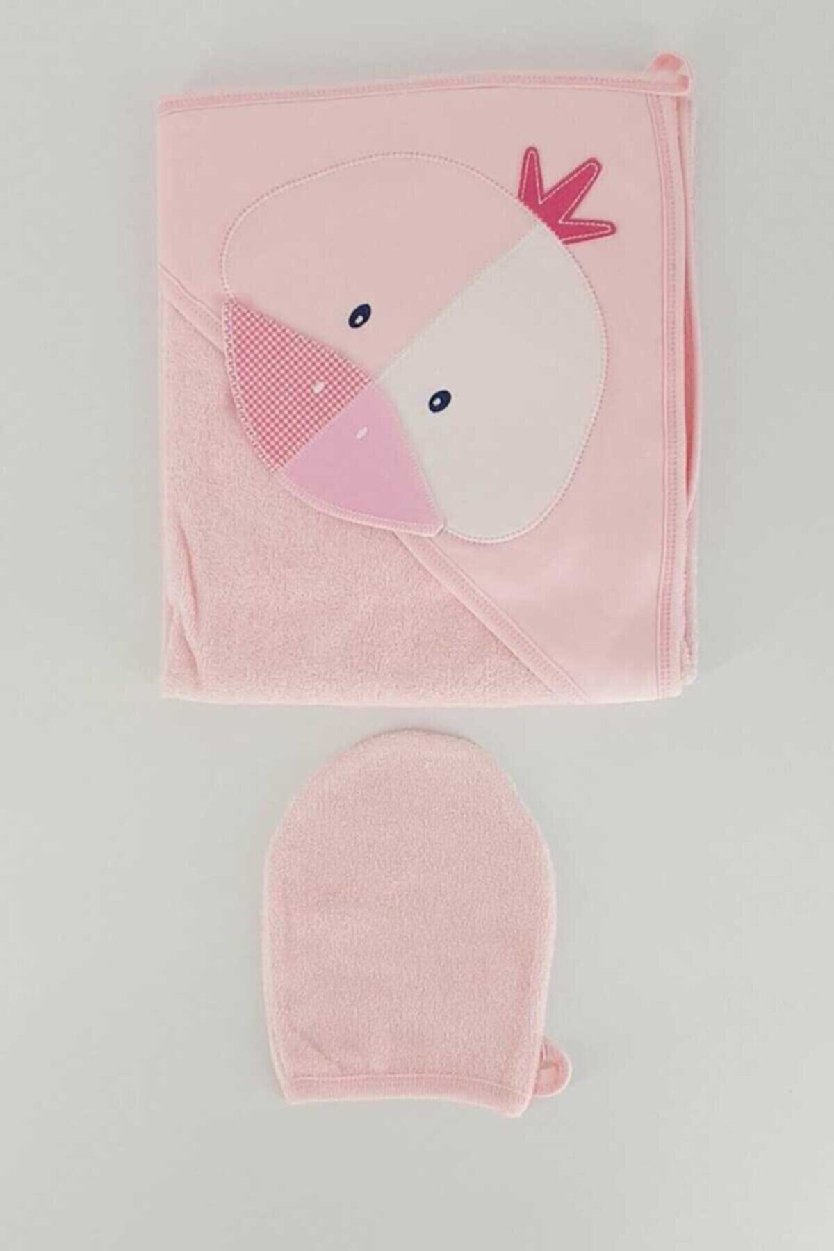 Minidamla Bebek Kurulama Havlusu Ördek Kafa Ekru-pembe