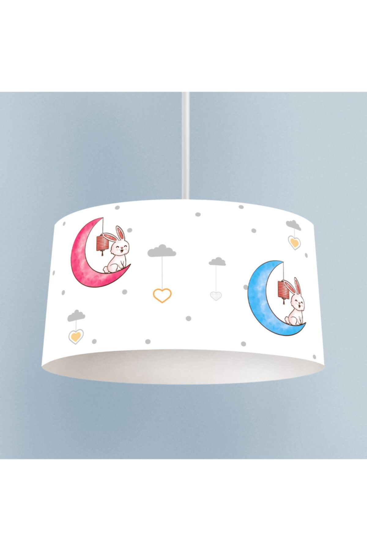 BMK's STORE Bebek Ve Çocuk Odası Renkli Aylı Tavşanlı Avize -070