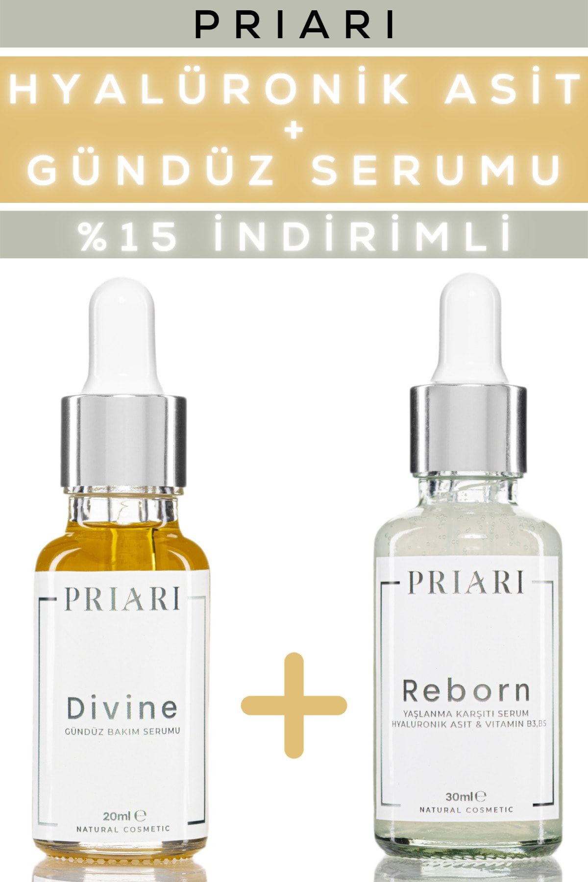 Priari 2’li Sabah Cilt Bakım Seti - Hyalüronik Asit Ve Vitamin B3&b5 Gündüz Bakım Yağı -