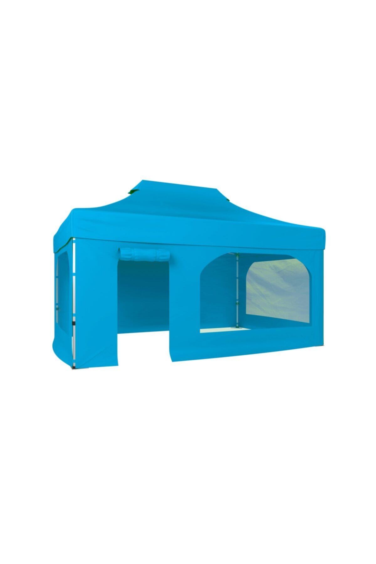 CLK Garden Clk 3x4,5 52mm Alüminyum Katlanabilir Tente 4 Kenar Kapalı Takım Pencereli Kapılı