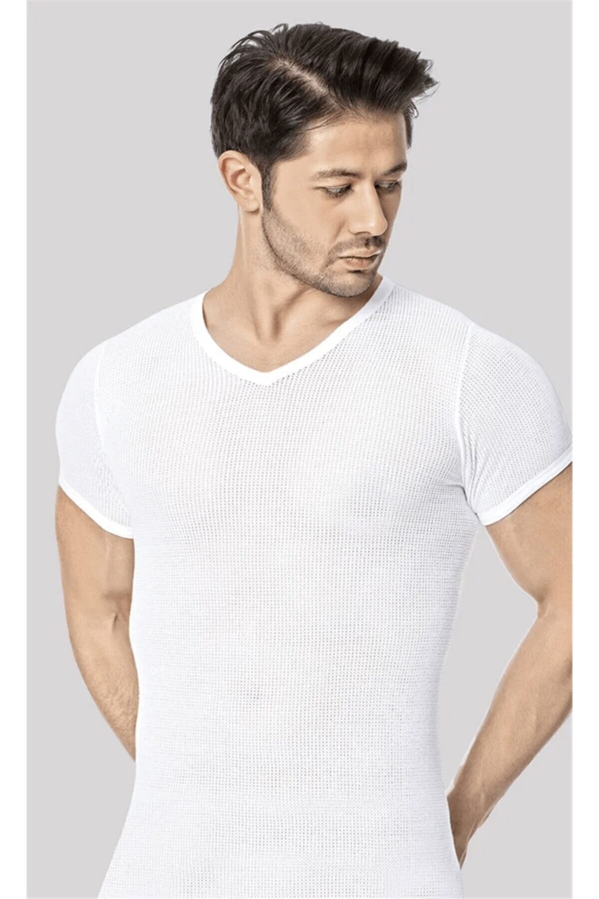 Arma Yıldız Erkek Beyaz File V Yaka Fanila 3'lü Paket