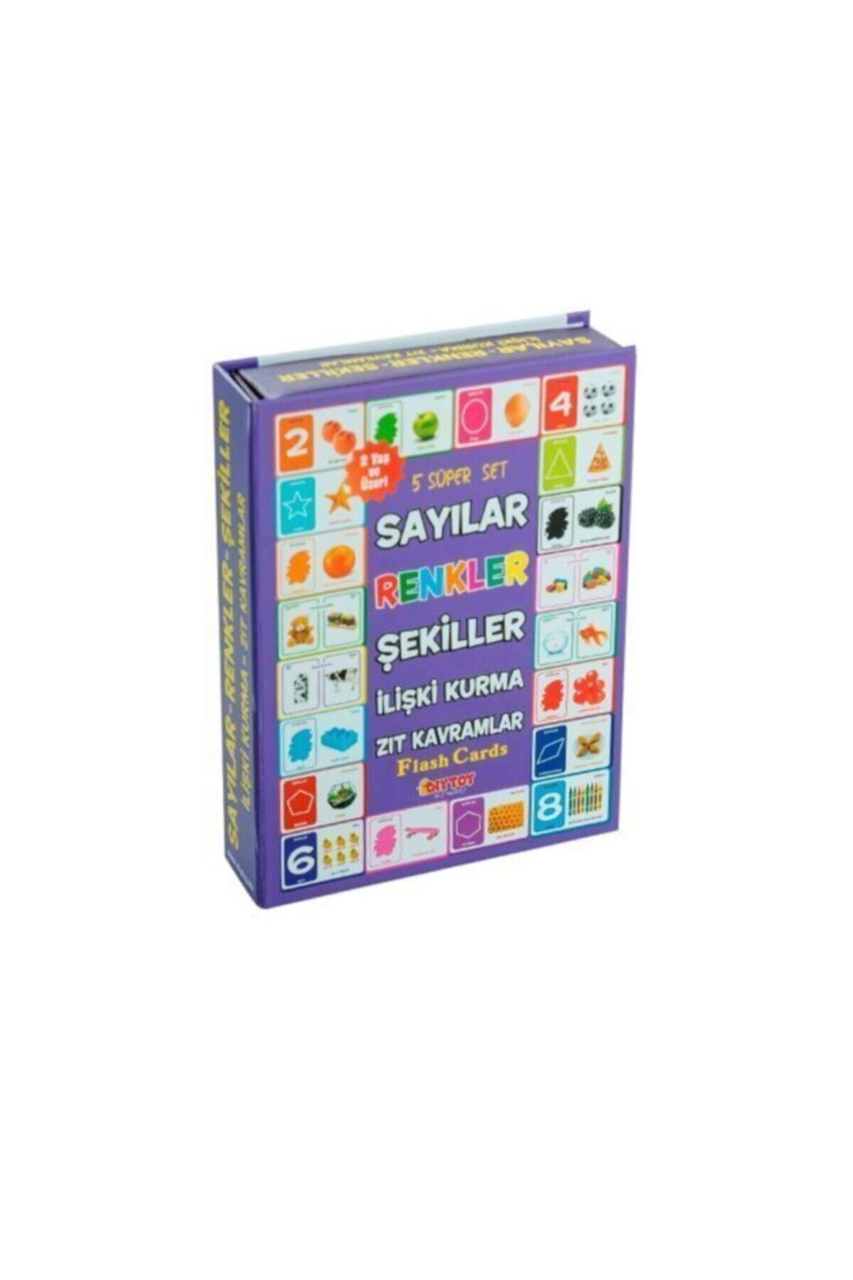 Dıy Toy/Taba Grup 1413 Dıytoy, Flash Cards - 5 Süper Set - Sayılar+renkler+şekiller+ilişki Kurma+zıt Kavramlar / +2 Ya