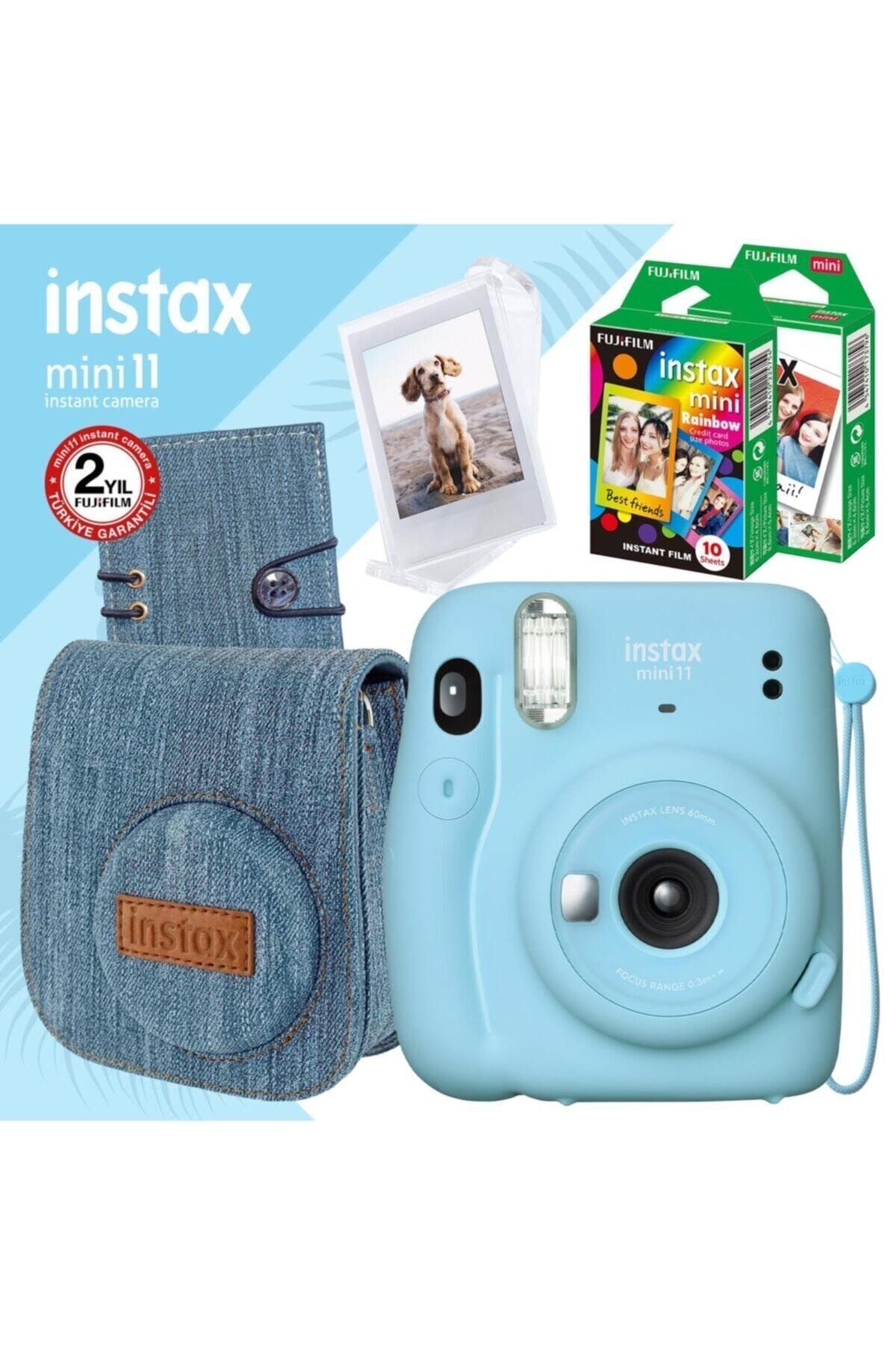 Fujifilm Instax Mini 11 Mavi Fotoğraf Makinesi Ve Jean Aksesuarlı Mega Hediye Seti