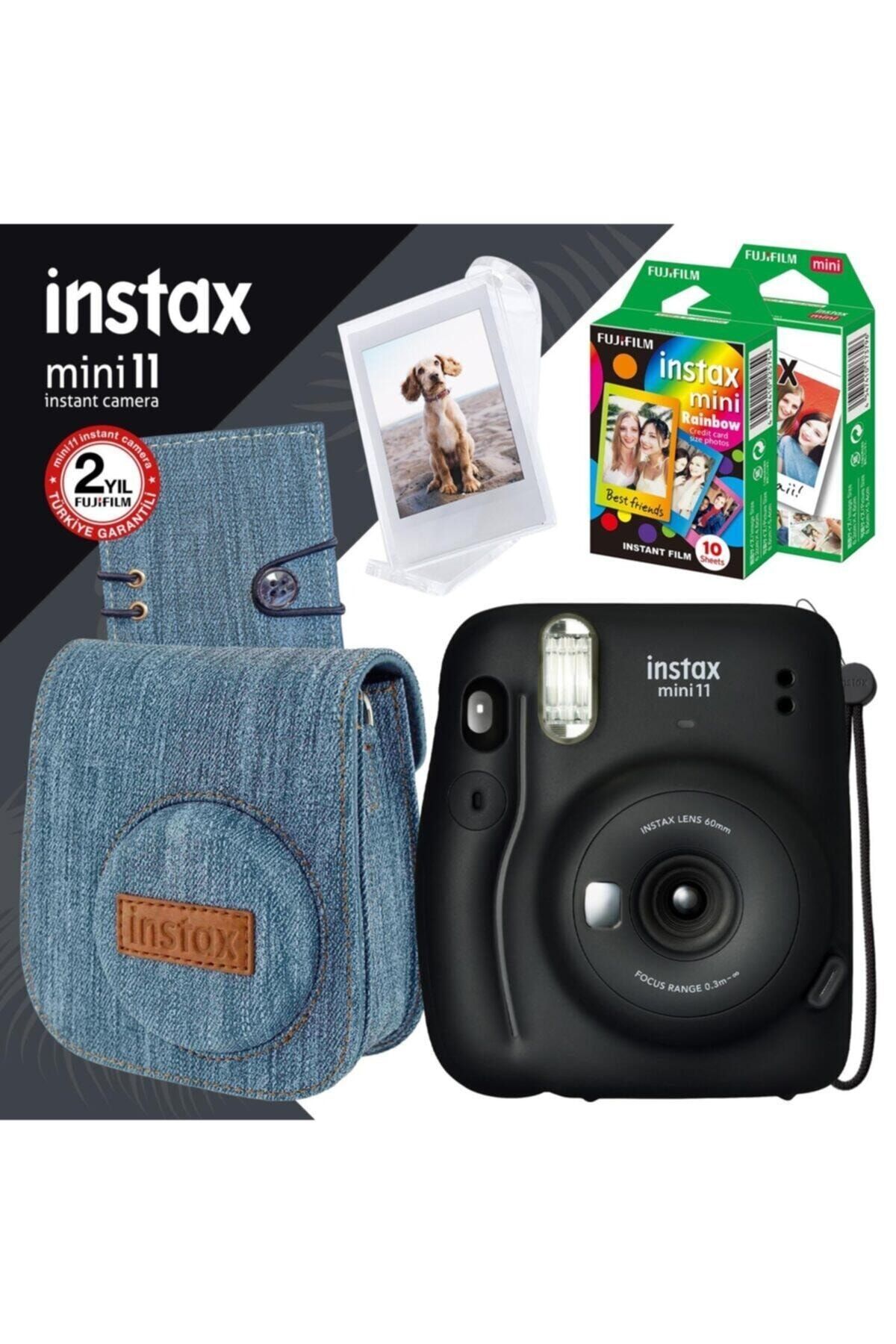 Fujifilm Instax Mini 11 Siyah Fotoğraf Makinesi Ve Jean Aksesuarlı Mega Hediye Seti