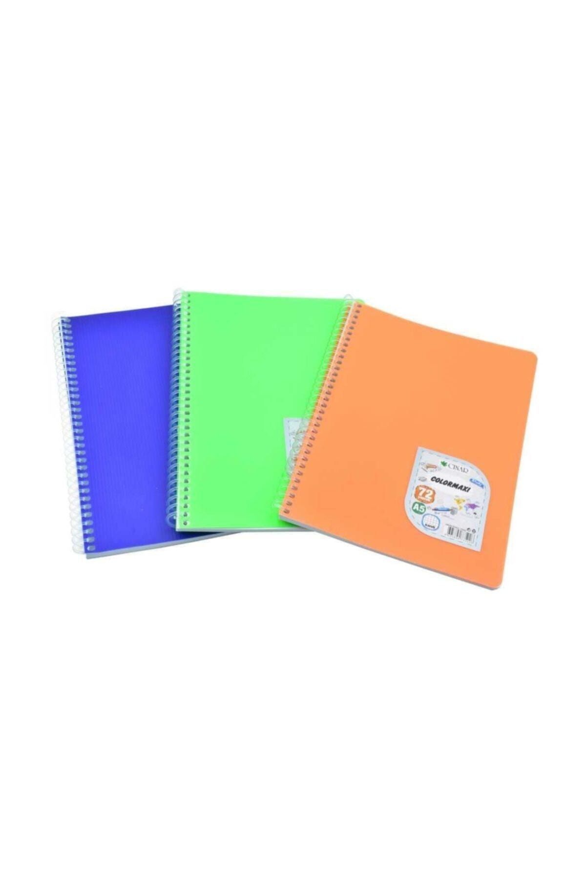 3 Çınar Çınar Spiralli A5 Kareli Defter 72 Yaprak
