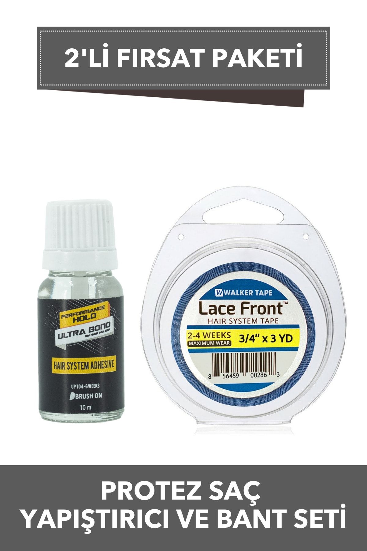 Performance Hold Ultra Bond 10ml & Walker Tape Mavi Protez Saç Bandı 3 Metre Rulo