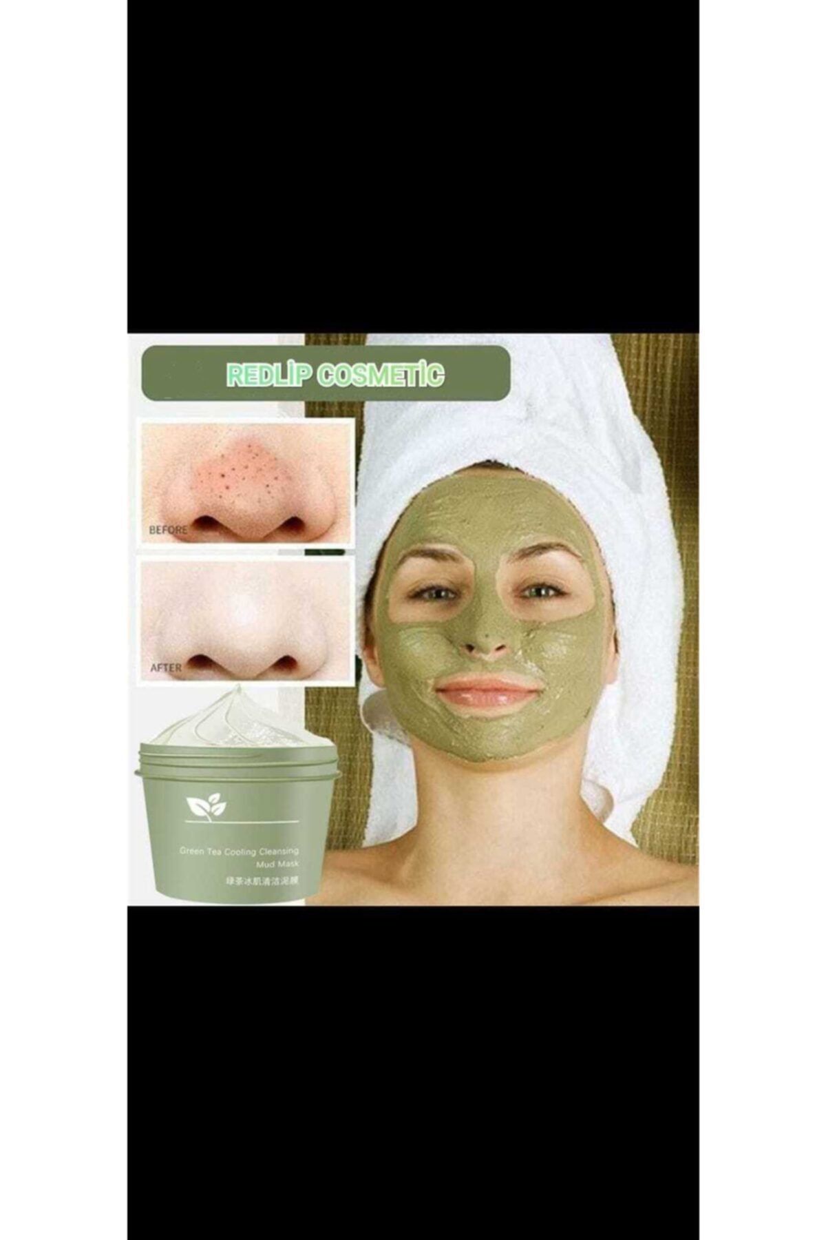 REDLİP COSMETİC Yeşil Çay Özlü Siyah Nokta ve Sivilce Maskesi Green Tea Kil Maskesi 100 gr