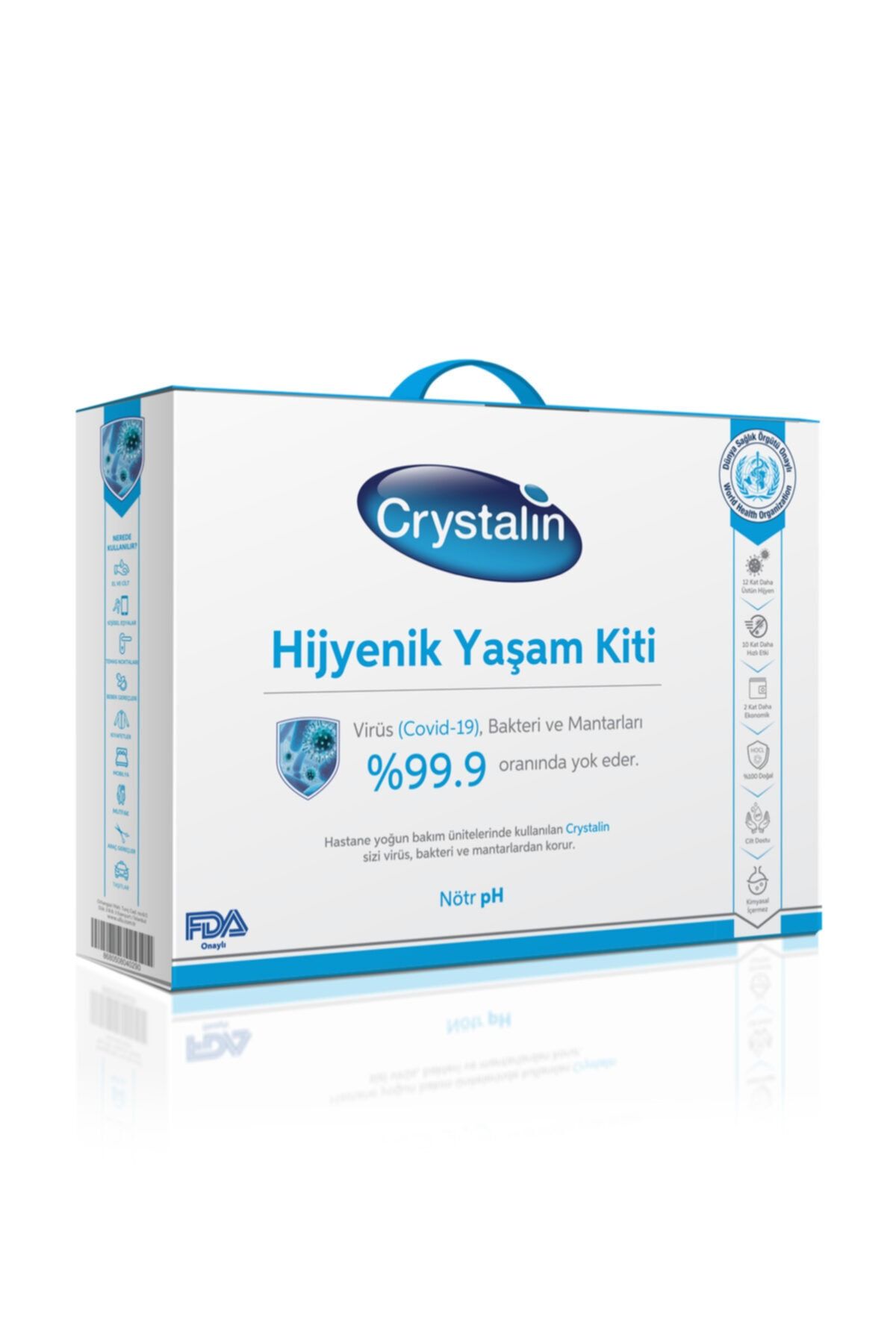Crystalin Eco Alkolsüz Antiseptik Dezenfektan Hijyenik Yaşam Kiti