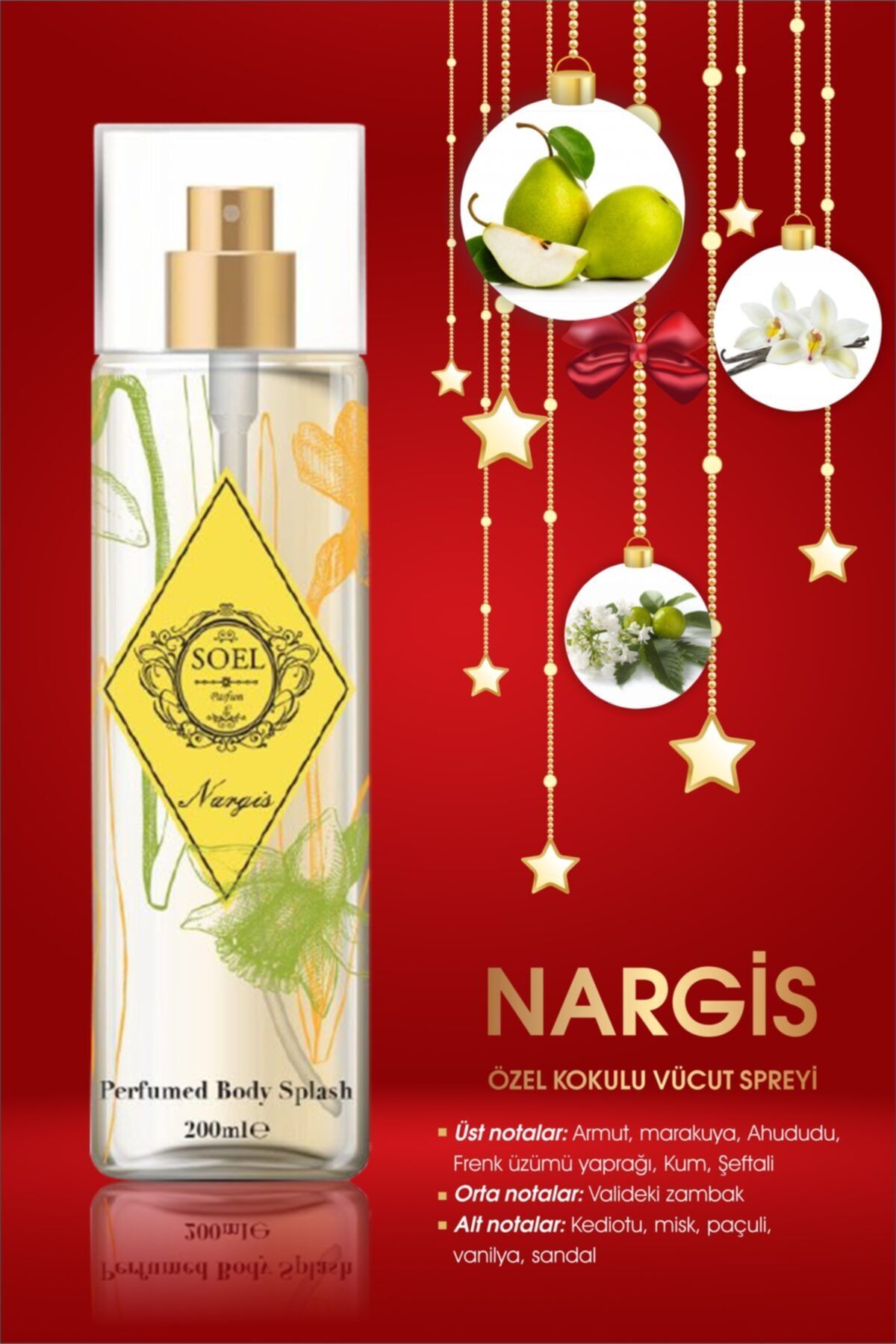 soel Parfüm Kokulu Vücut Spreyi 200 Ml Nergis