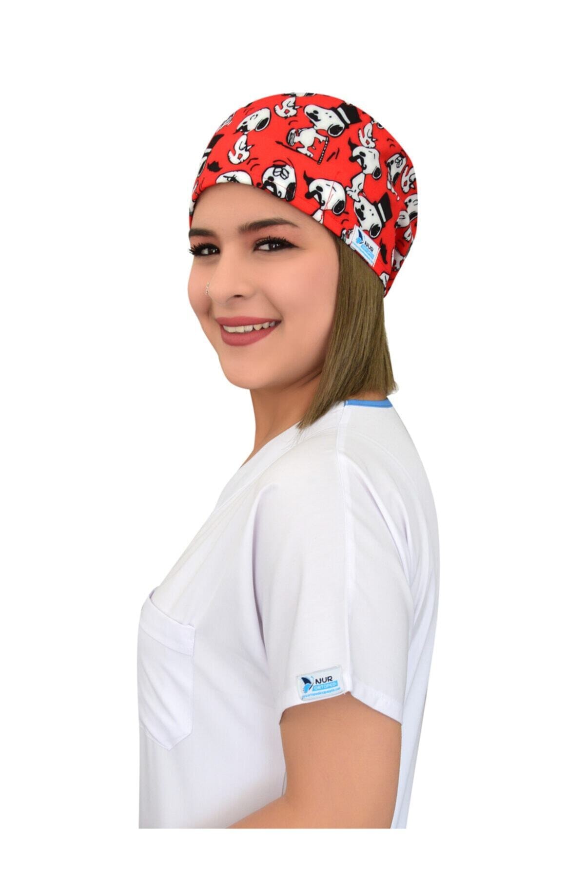 Nur Ortopedi Snoopy Desenli Hastane Doktor Hemşire Bonesi