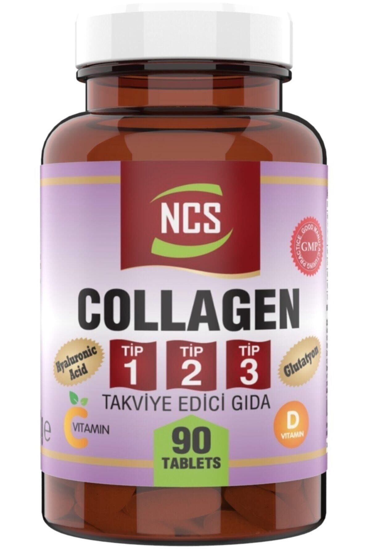 NCS 90 Tablet Hidrolize Collagen (kolajen) Type (tip) 1-2-3 Hyaluronic Acid Vitamin C &d Glutatyon