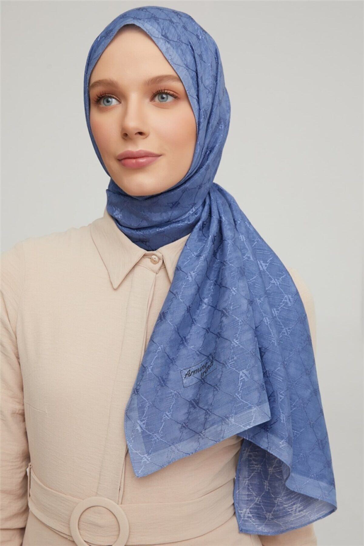 Armine Violet Şal Lacivert