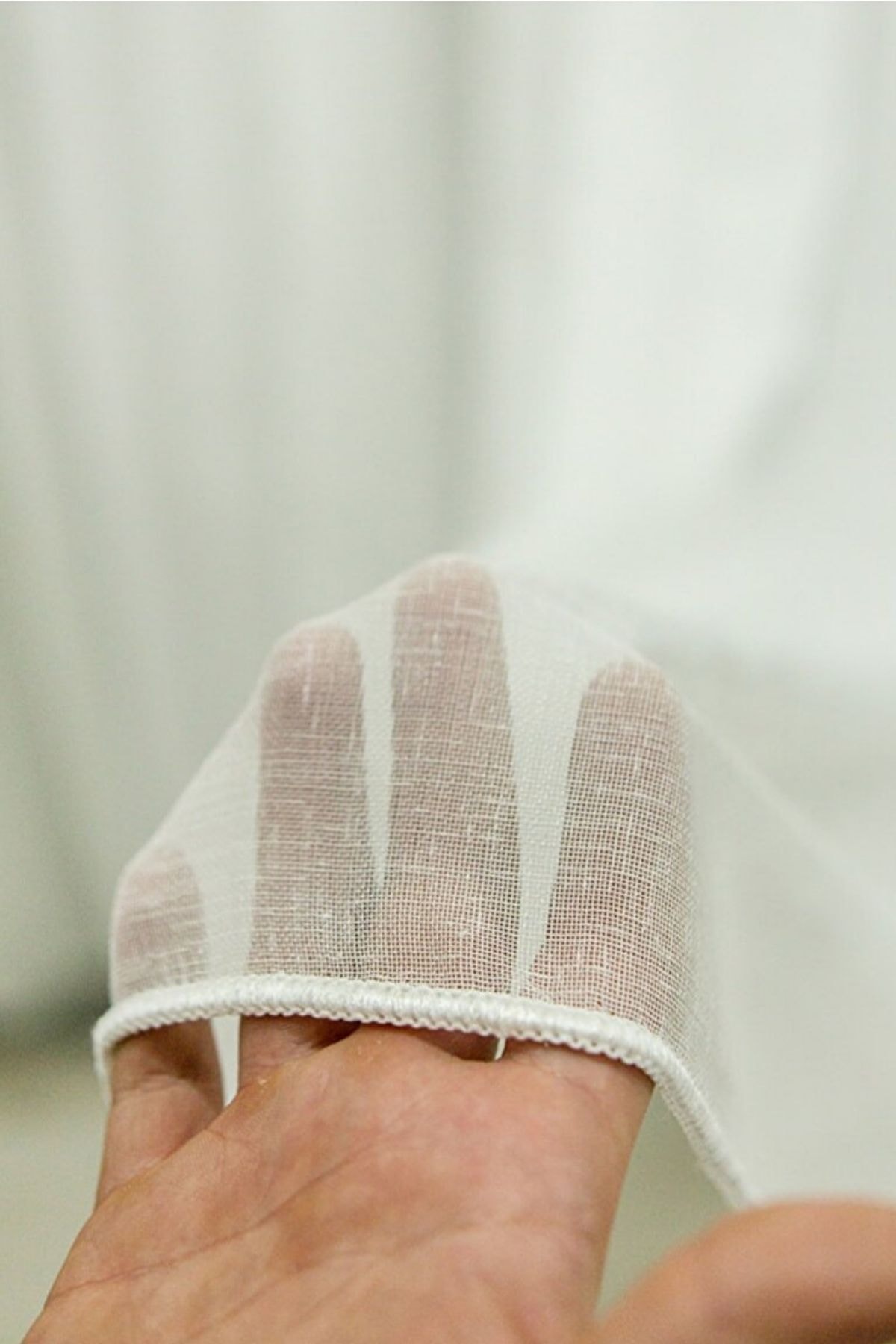 Lisa Home Foldet Keten Tül 1/3 Sık Pile