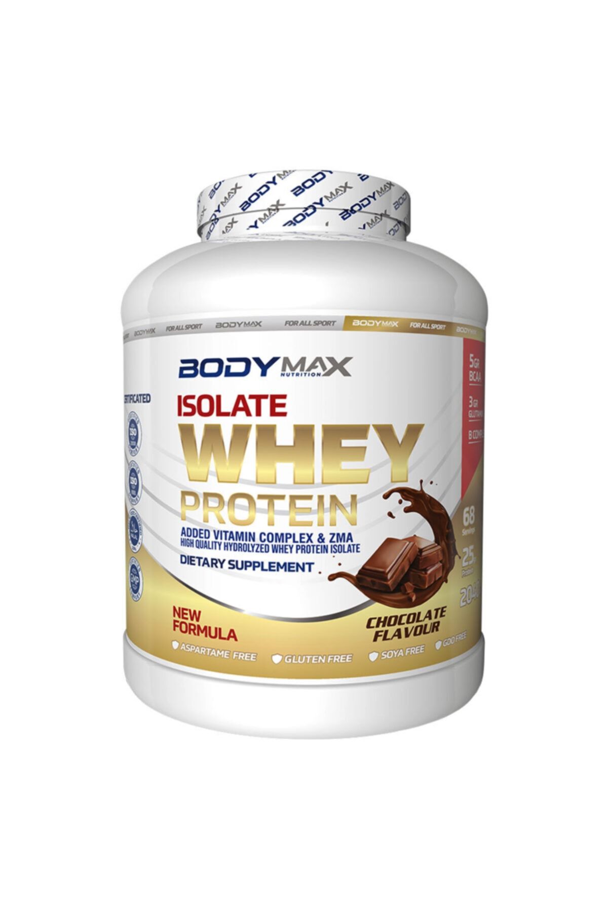 BODYMAX Isolate Whey Protein Tozu 2040 gr 68 Servis Çikolata
