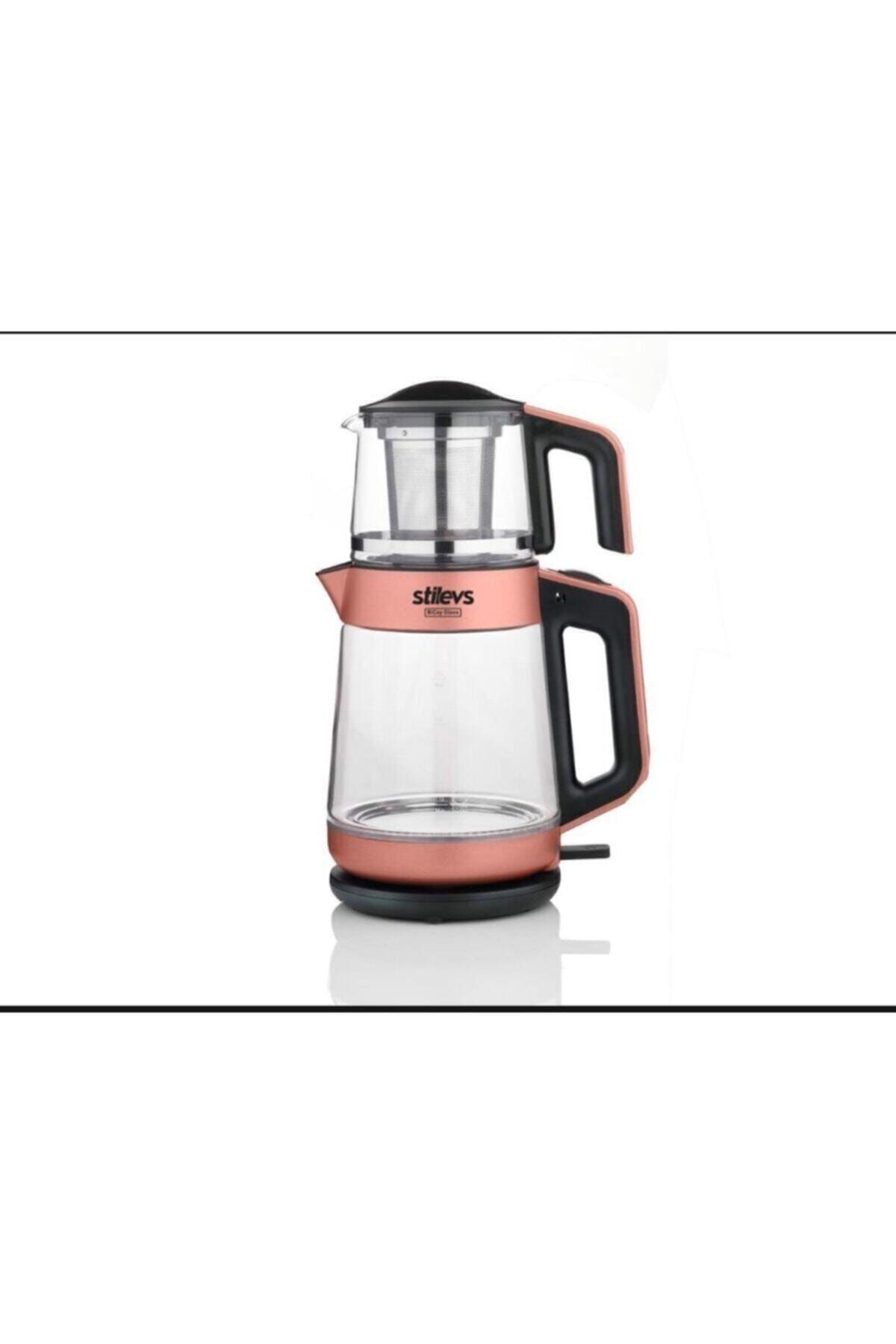 Stilevs Biçay Glass Cam Çay Makinesi Roze
