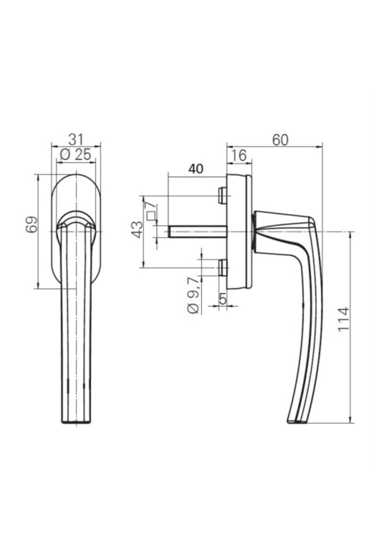 Roto Line Secustik Pencere Kolu Gümüş