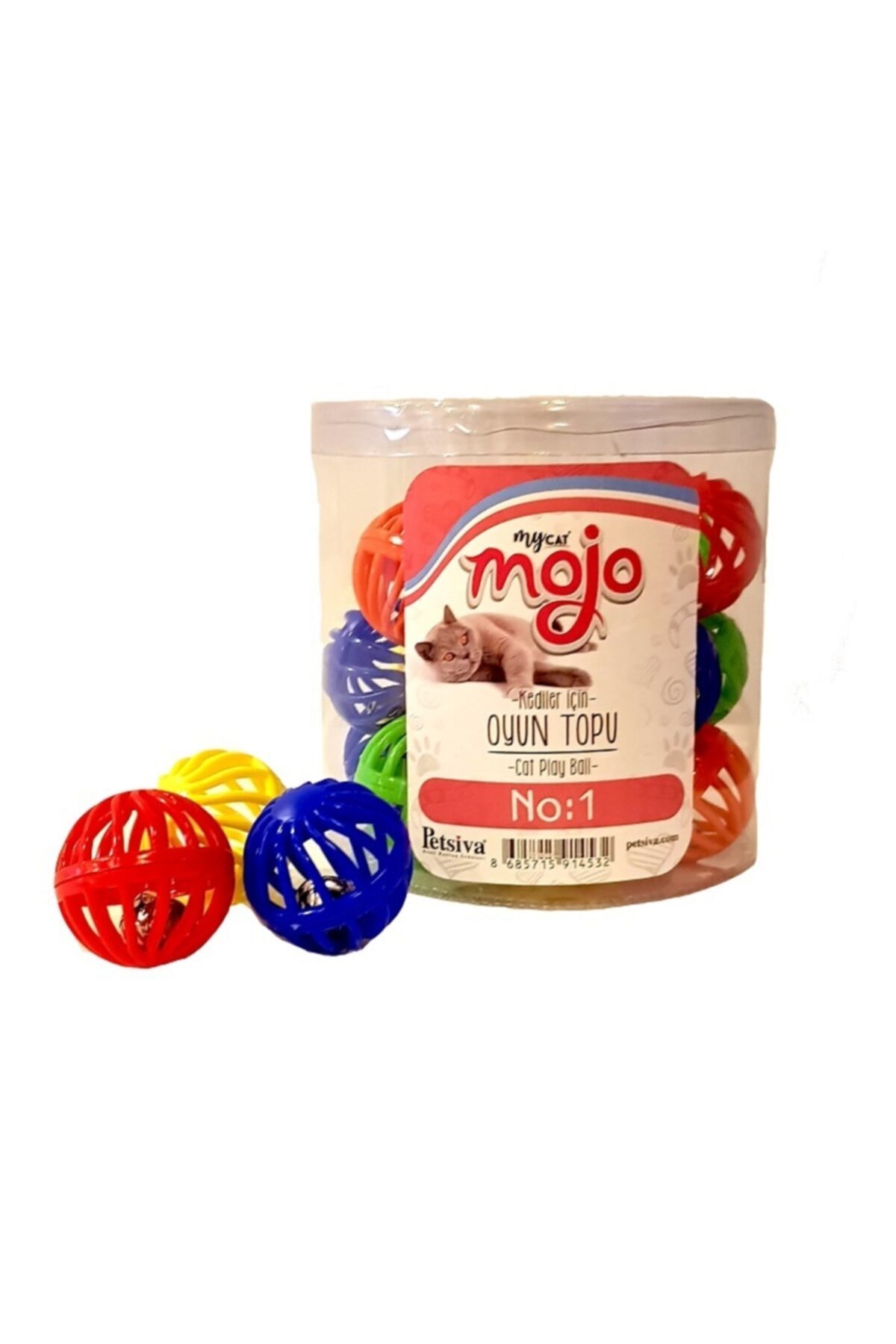 Mojo Kediler Için Zilli Oyun Topu No: 1 21'li Kutu