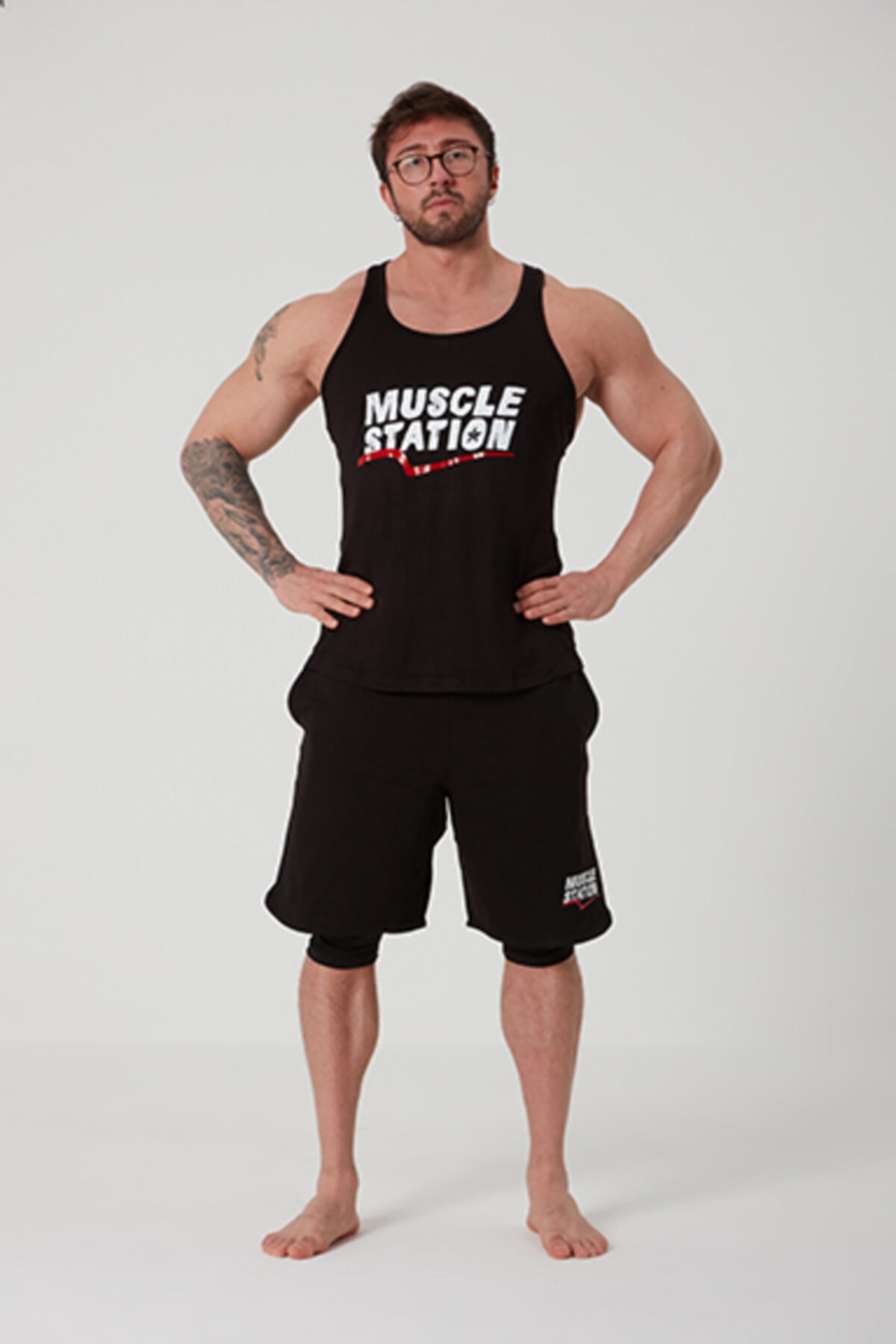 Muscle Station Musclestation Toughman Tank Workout Siyah Fitness Atlet
