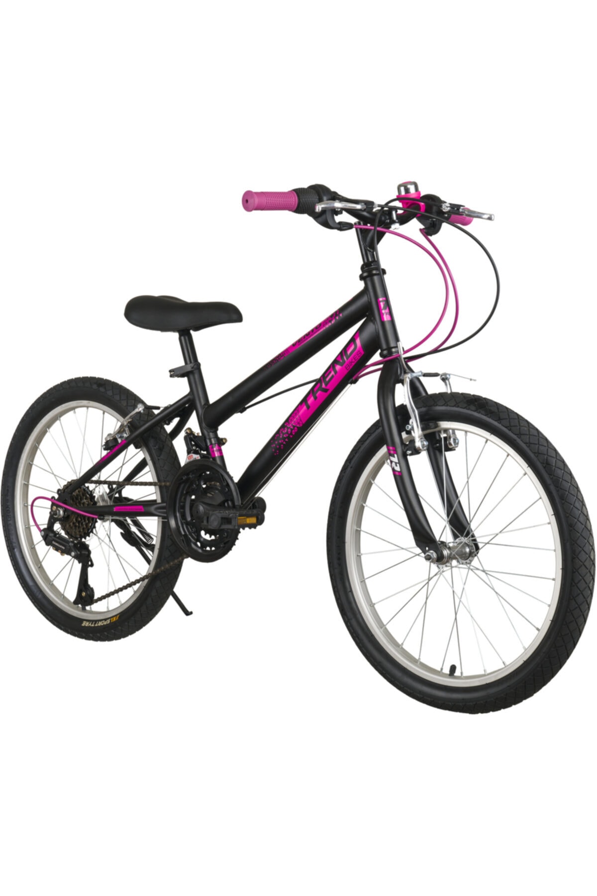 TRENDBIKE Mistral 20 Jant 18 Vites 6-10 Yaş Kız Çocuk Bisikleti Siyah- Fuşya