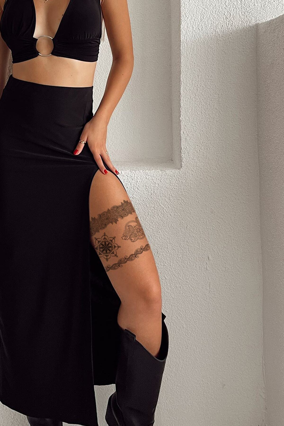 TAKIŞTIR Gerçekçi Geçici Çiçek Motifli Dövme Tattoo