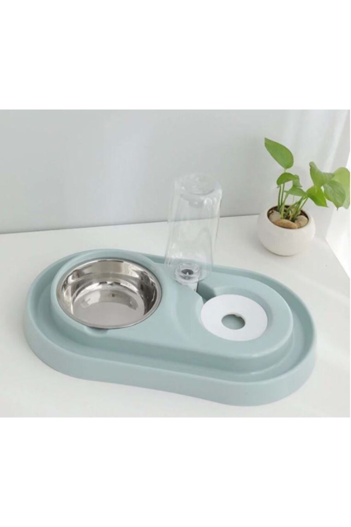 Hanedan Trx Paslanmaz Otomatik Kedi Köpek Metal Mama Su Kabı Açık Mavi