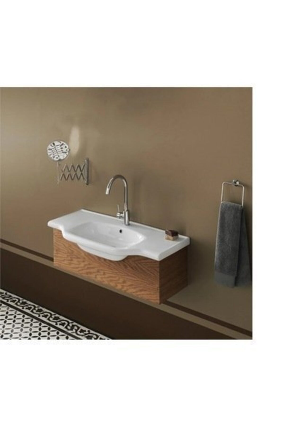 TURKUAZSERAMİK Turkuaz Cerastyle Yeni Klasik Etajer Uyumlu Lavabo 80*48 Cm