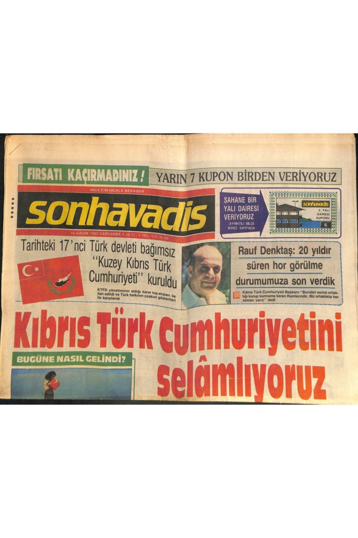 Gökçe Koleksiyon Son Havadis Gazetesi 16 Kasım 1983 - Perihan Savaş Hastanede , Ibrahim Tatlıses Meyhanede