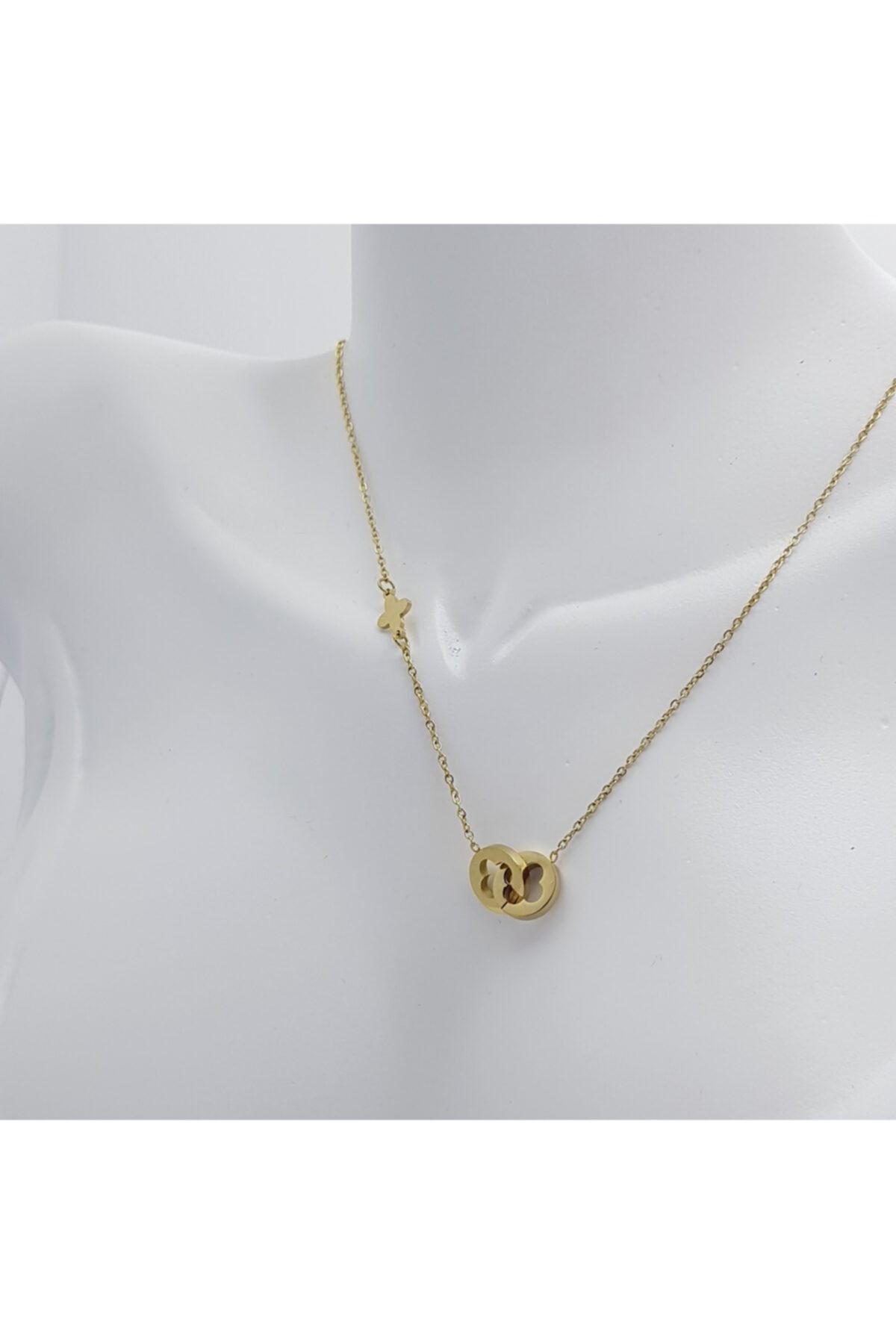 mebu Gold Sarı Sonsuzluk Çelik Kolye