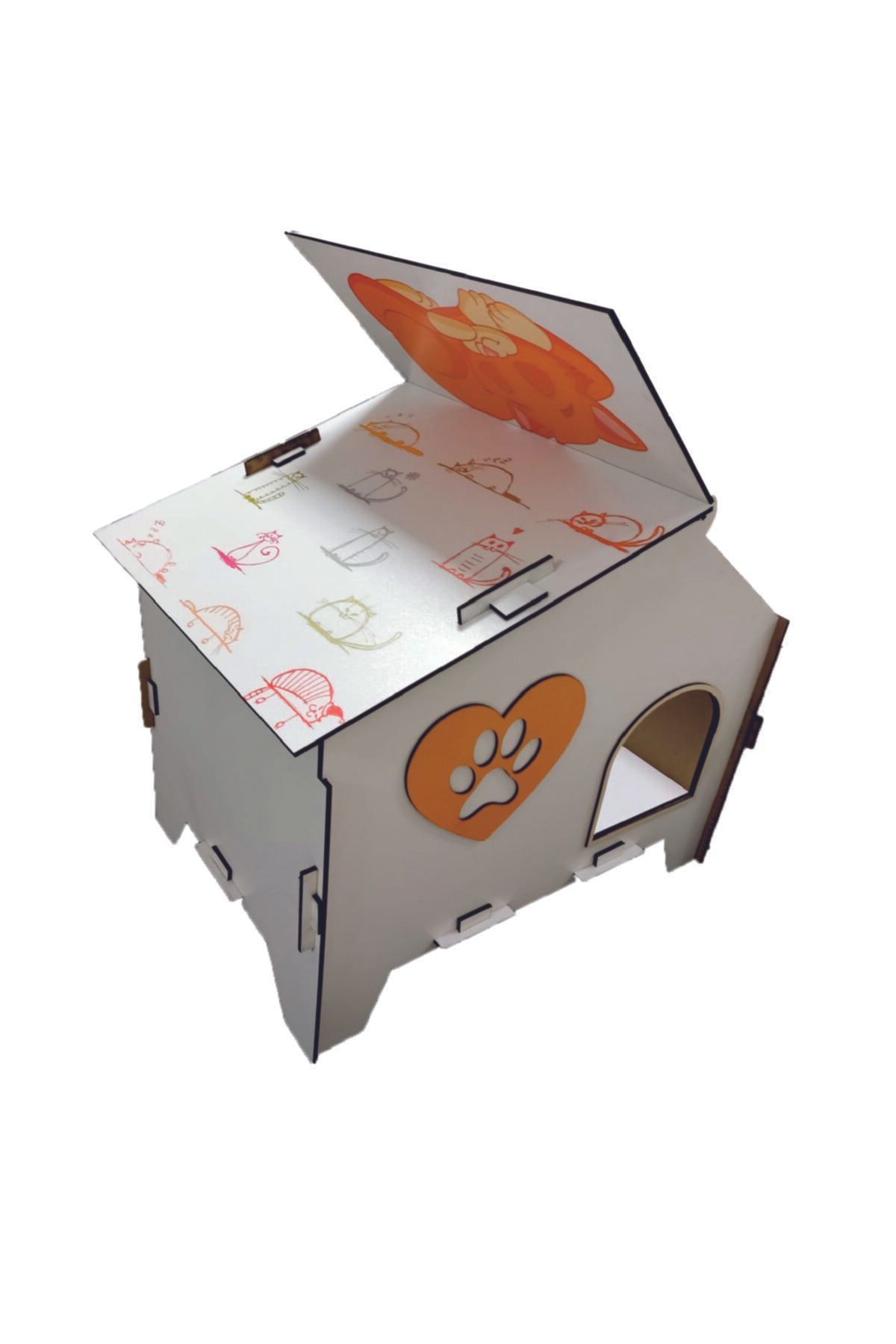 artı dekor 5mm Mdf Kedi Evi