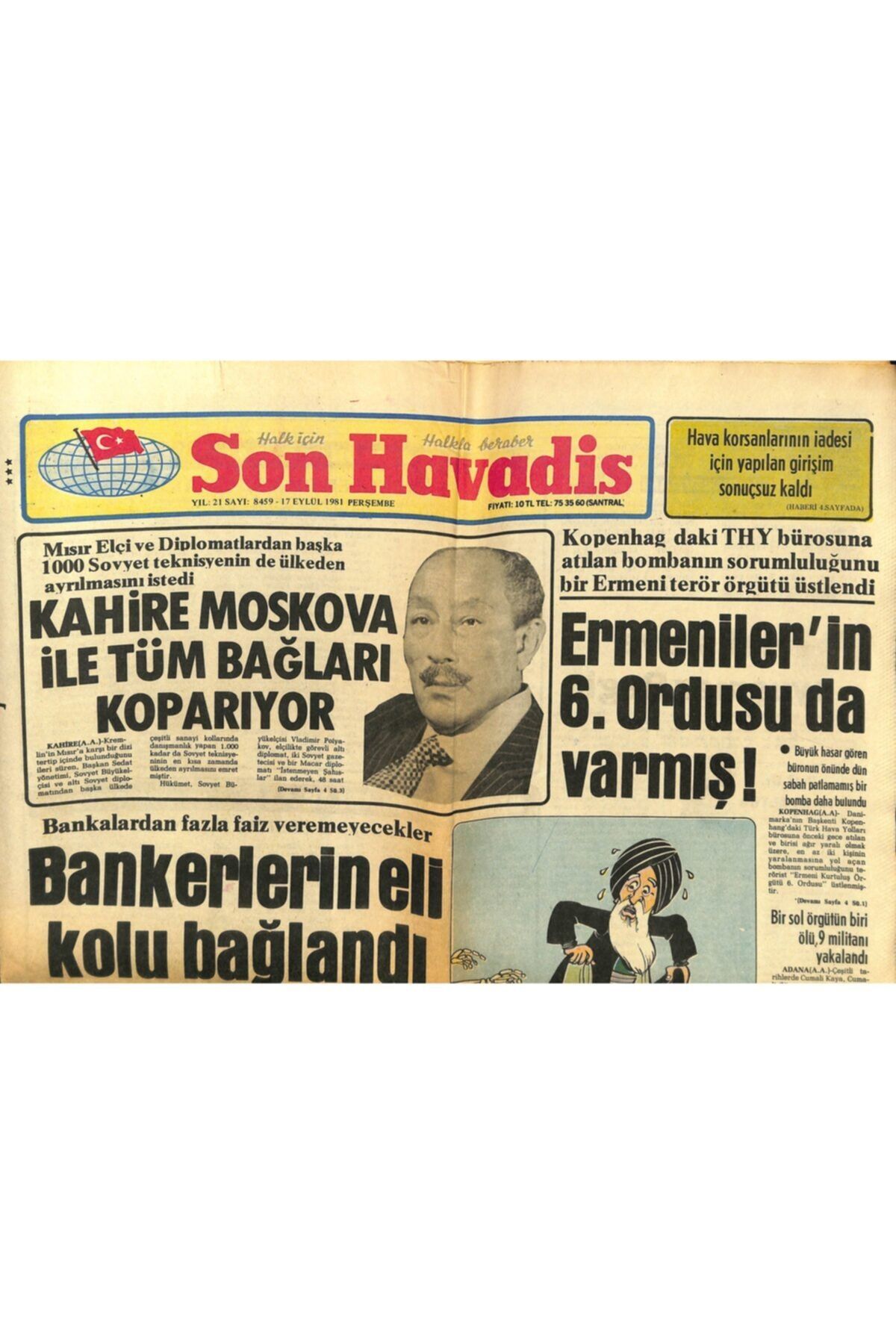 Gökçe Koleksiyon Son Havadis Gazetesi 17 Eylül 1981 - Bedia Akartürk Sanat Hayatının En Mutlu Gününü Yaşıyor