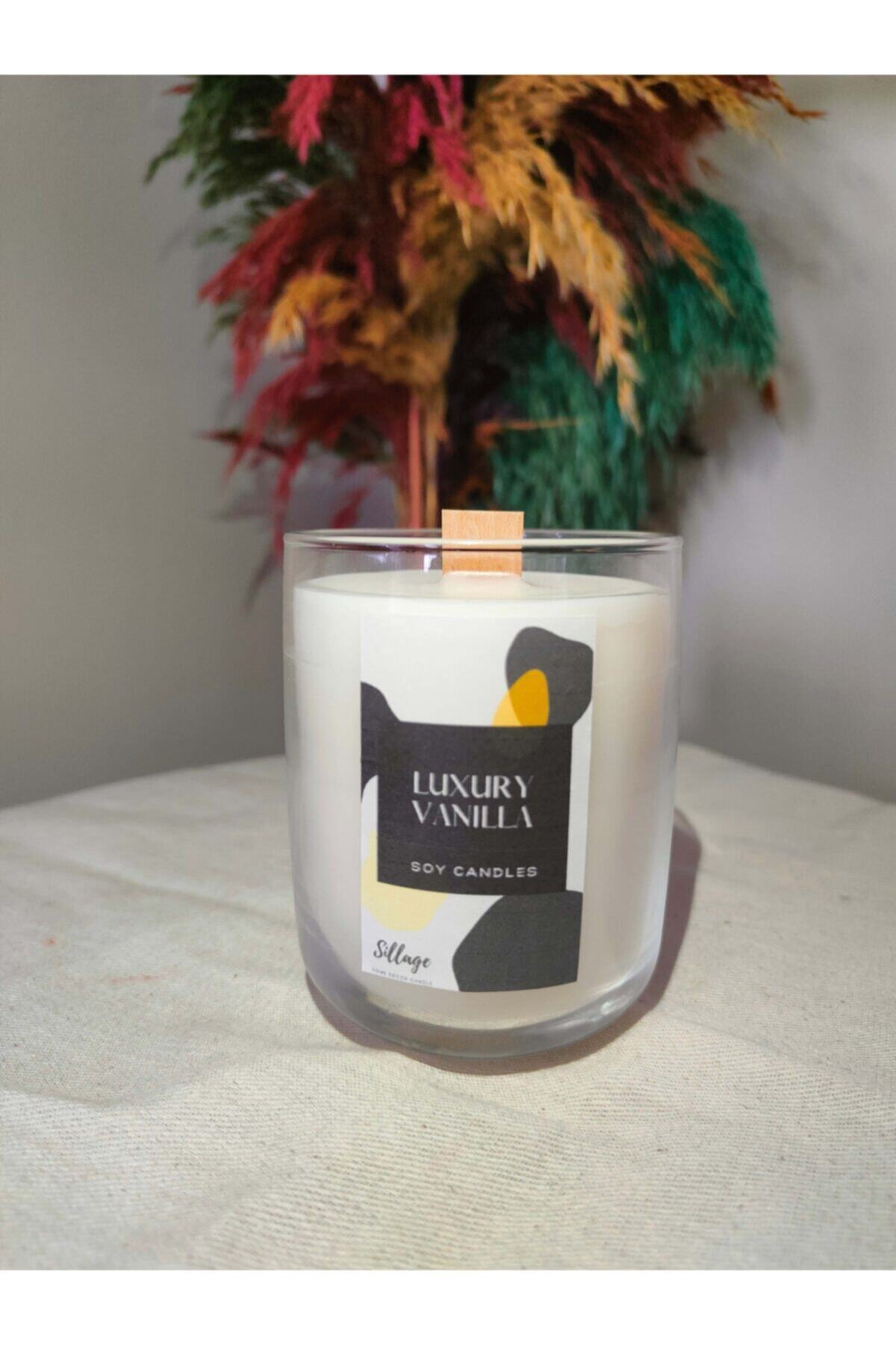 SillageCandle Luxury Vanilla %100 Soya Wax Kokulu Dekoratif Bitkisel Aromaterapi Mum