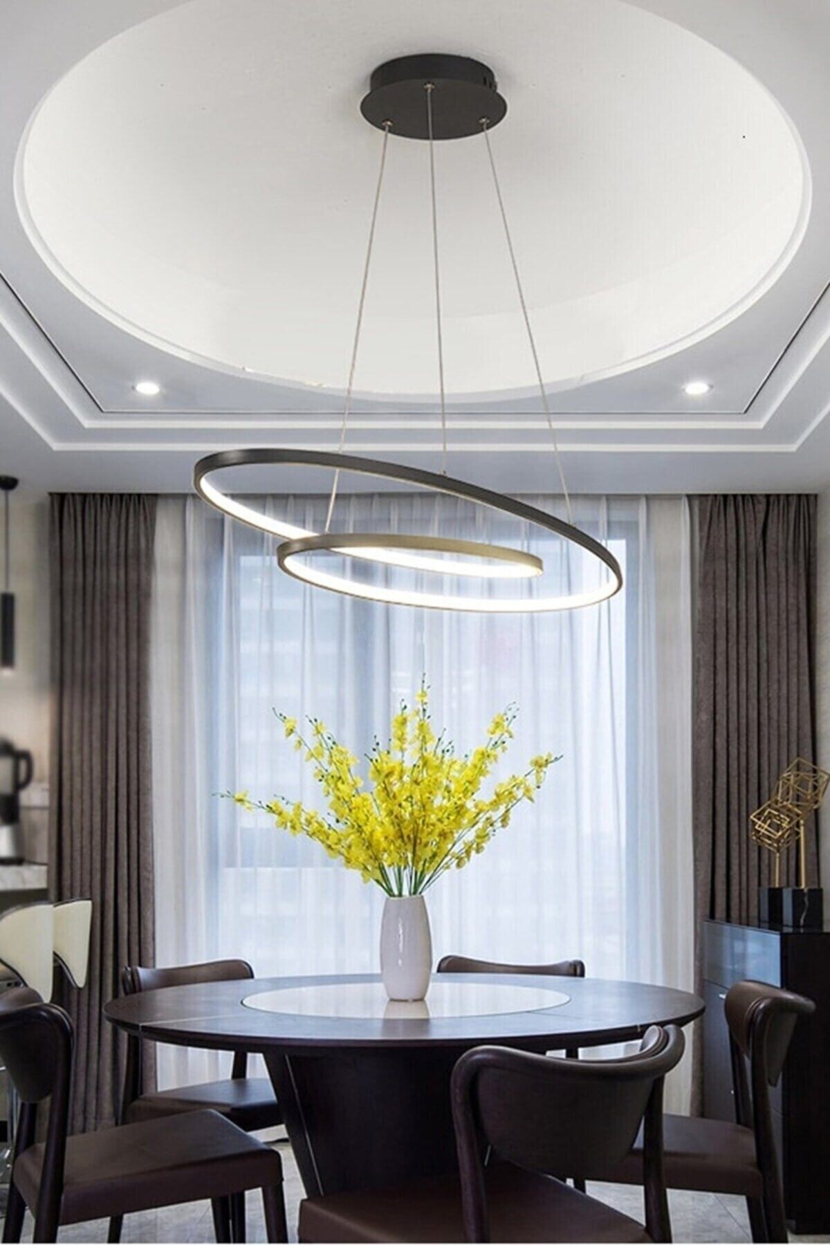 KAVELE Çember Model Modern Sarkıt Led Avize Aydınlatma -beyaz Işık