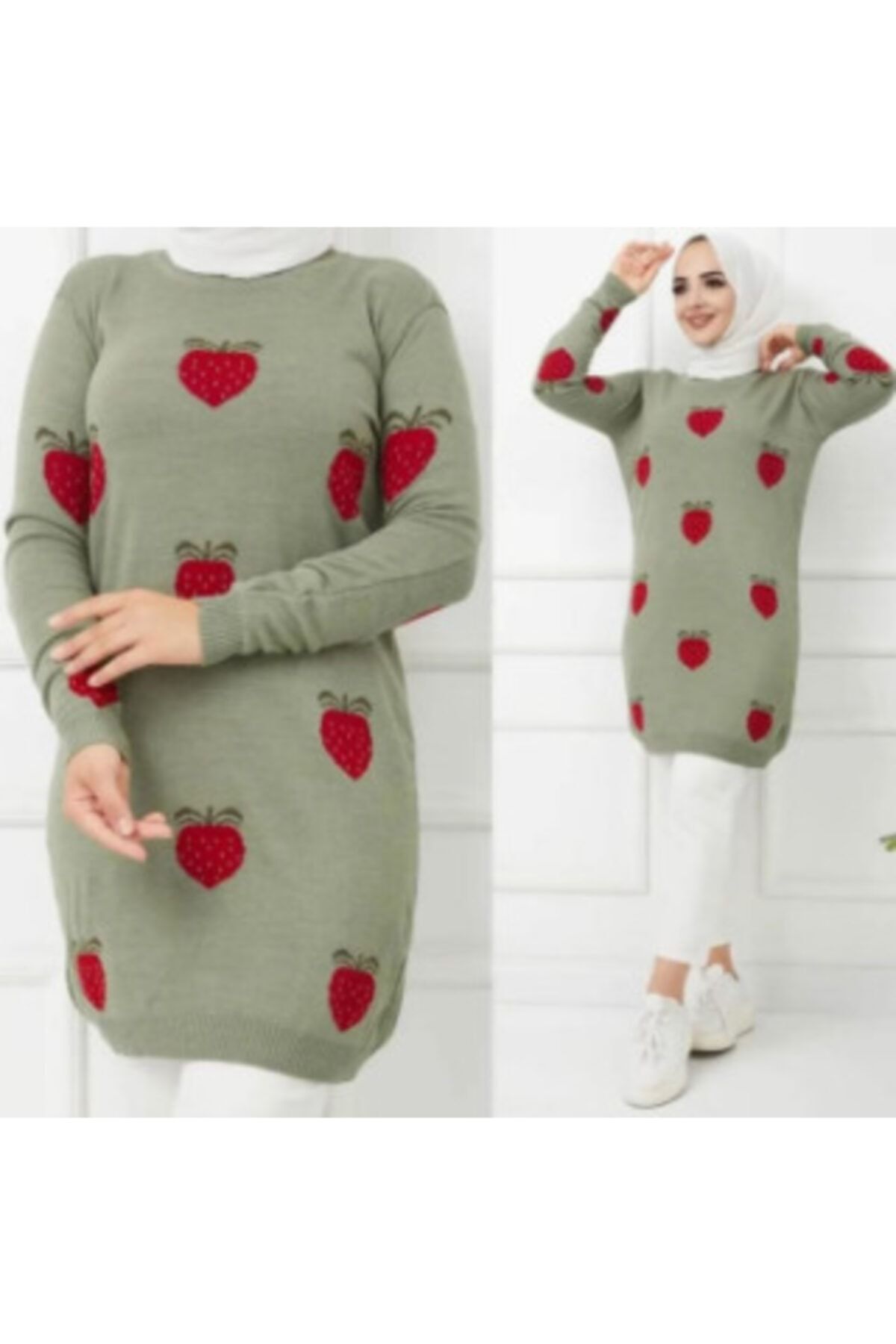 vaaaymoda Tunik 1010çilek Işleme Triko