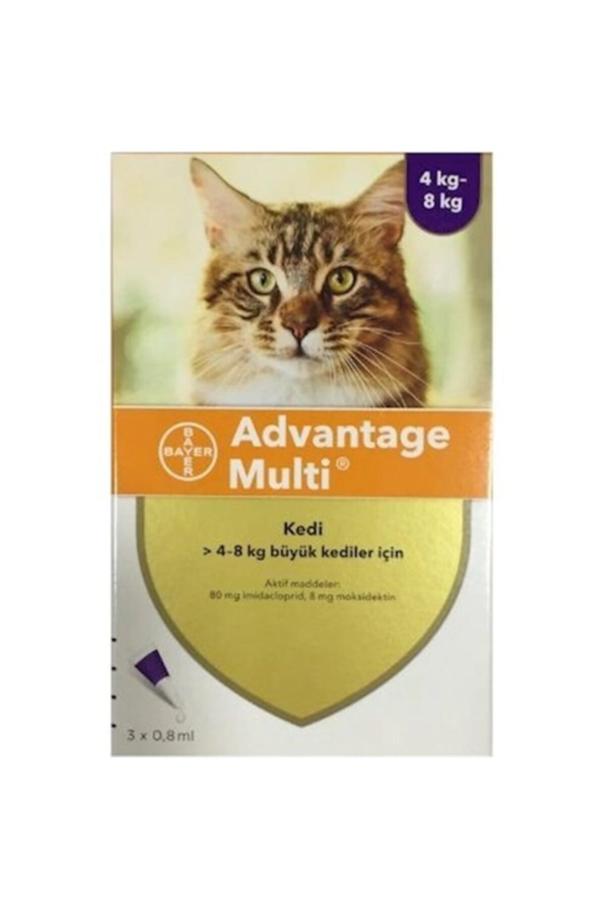 Bayer Advantage Multi 4- 8 kg Büyük Kediler Için 0,8 ml X 3 Pipet