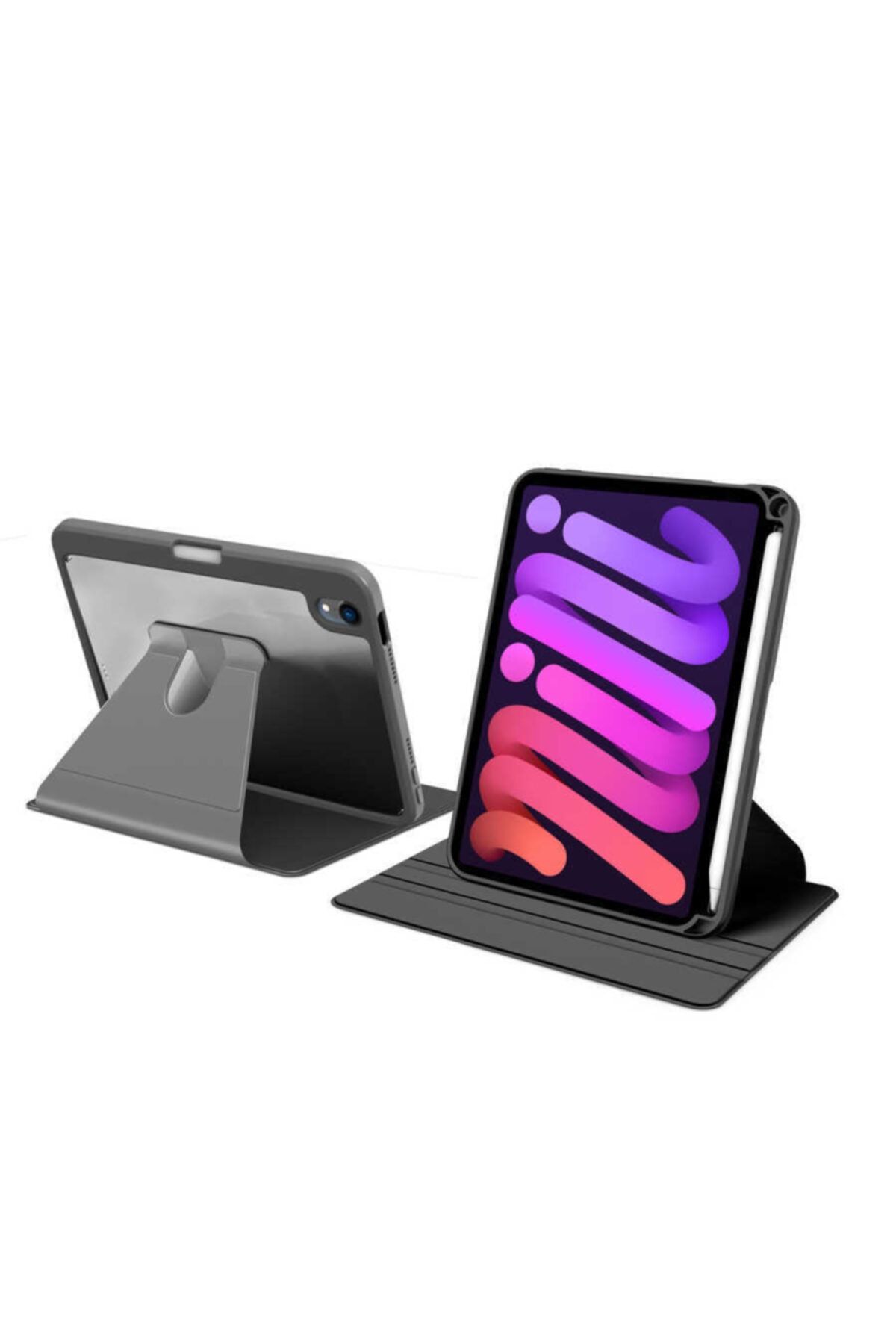 Nezih Case Ipad Air 10.9 2020 4. Nesil Uyumlu Kalem Bölmeli 360 Dönebilen Arkası Şeffaf Standlı Kılıf