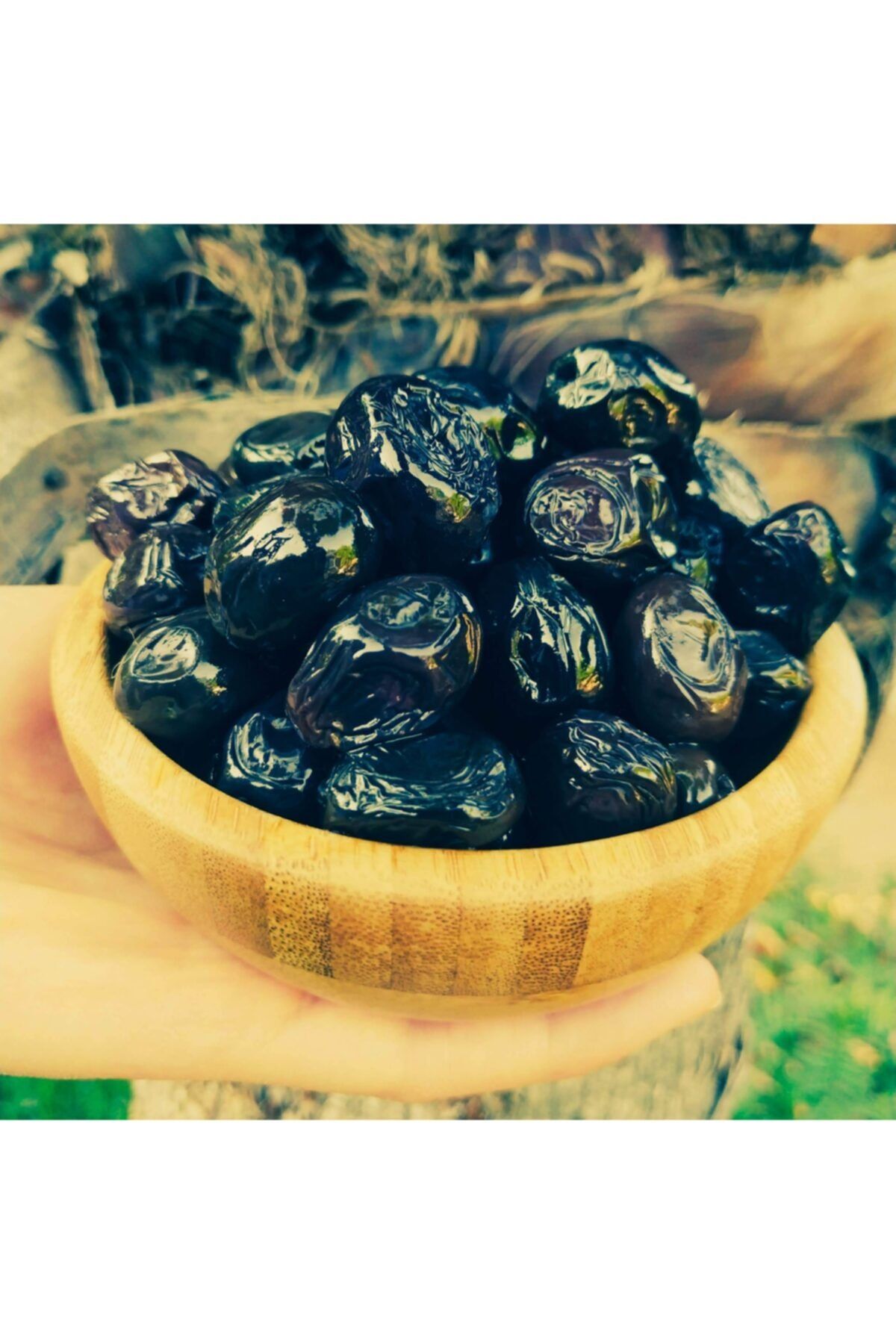 Adalya Zeytin Taş Baskı Gemlik Doğal Yağlı Sele En Iri Boy Siyah Zeytin 2000 Gr. Cam Kavanoz