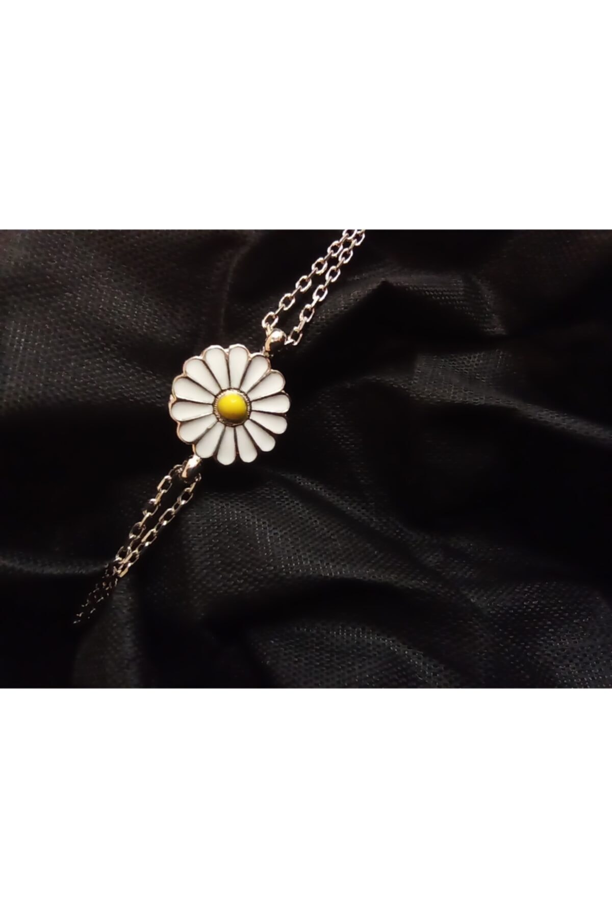 Wena Jewelry 925 Ayar Gümüş Papatya Desenli Bileklik