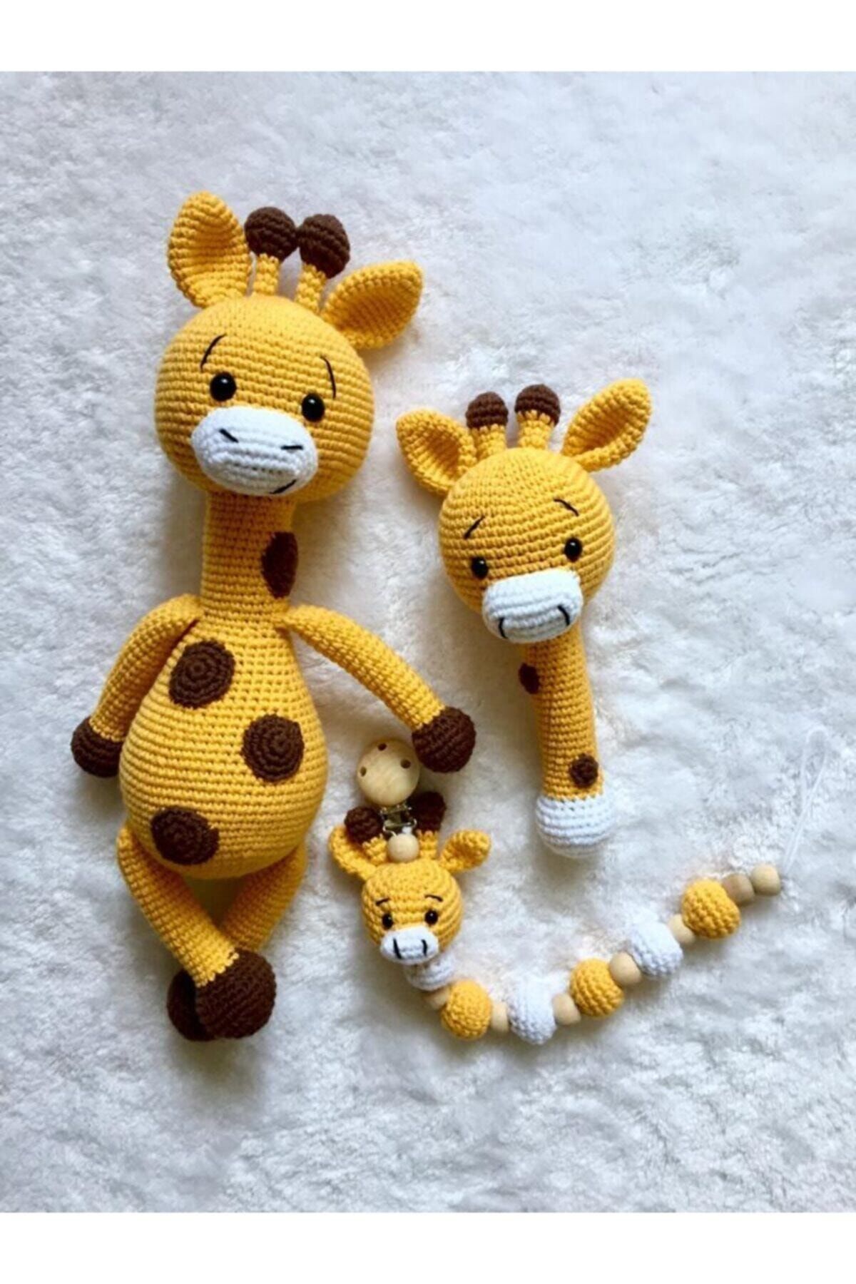 USTAHOBİEVİ Amigurumi Zürafa Set Organik Oyuncak