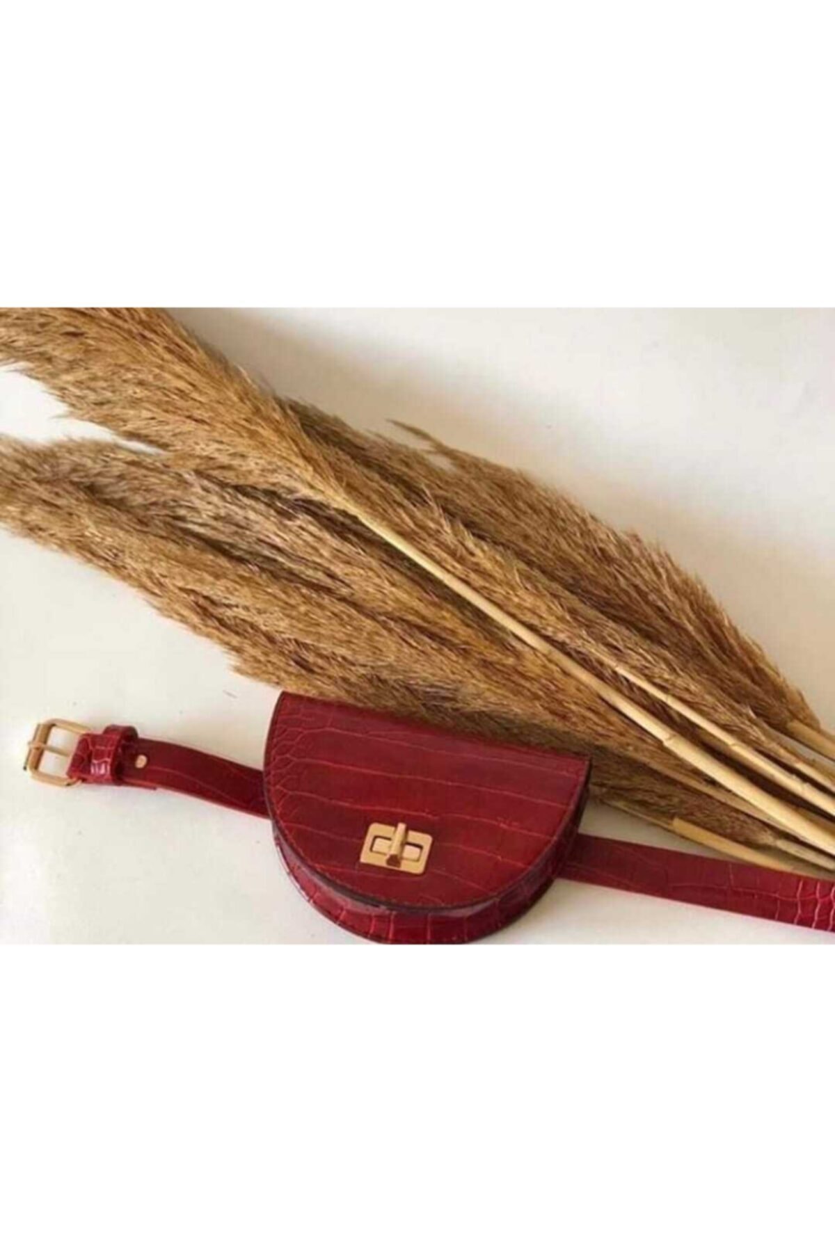 gudubags Kadın Bordo Kemerli Bel Çantası