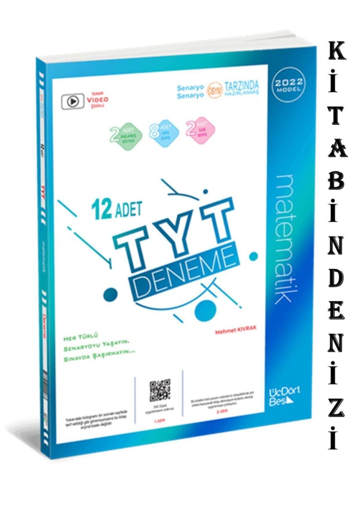 ÜçDörtBeş Yayınları 2022 Model Tyt Matematik 12 Li Deneme Kitabindenizi