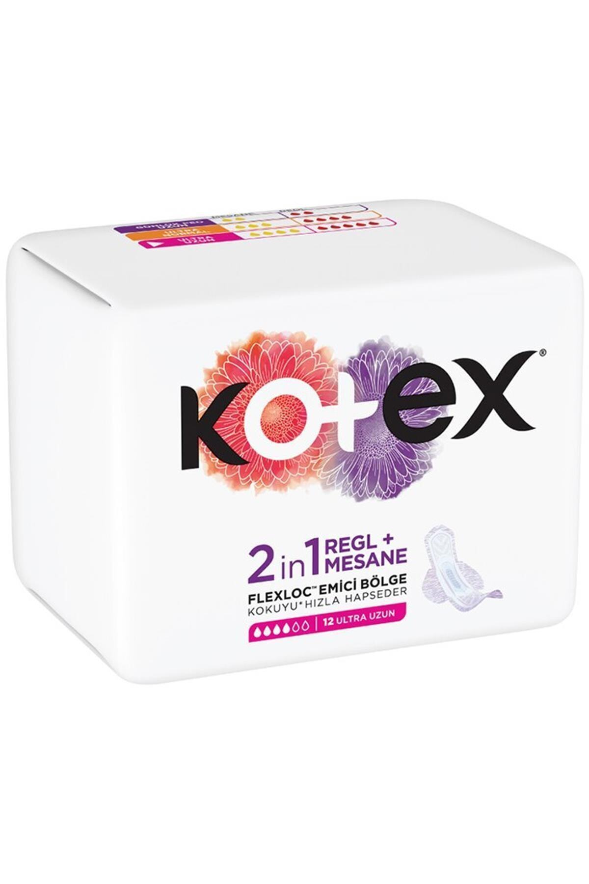 Kotex Marka: 2 In 1 Regl + Ultra Uzun Mesane Pedi 12'li Kategori: Günlük Ped