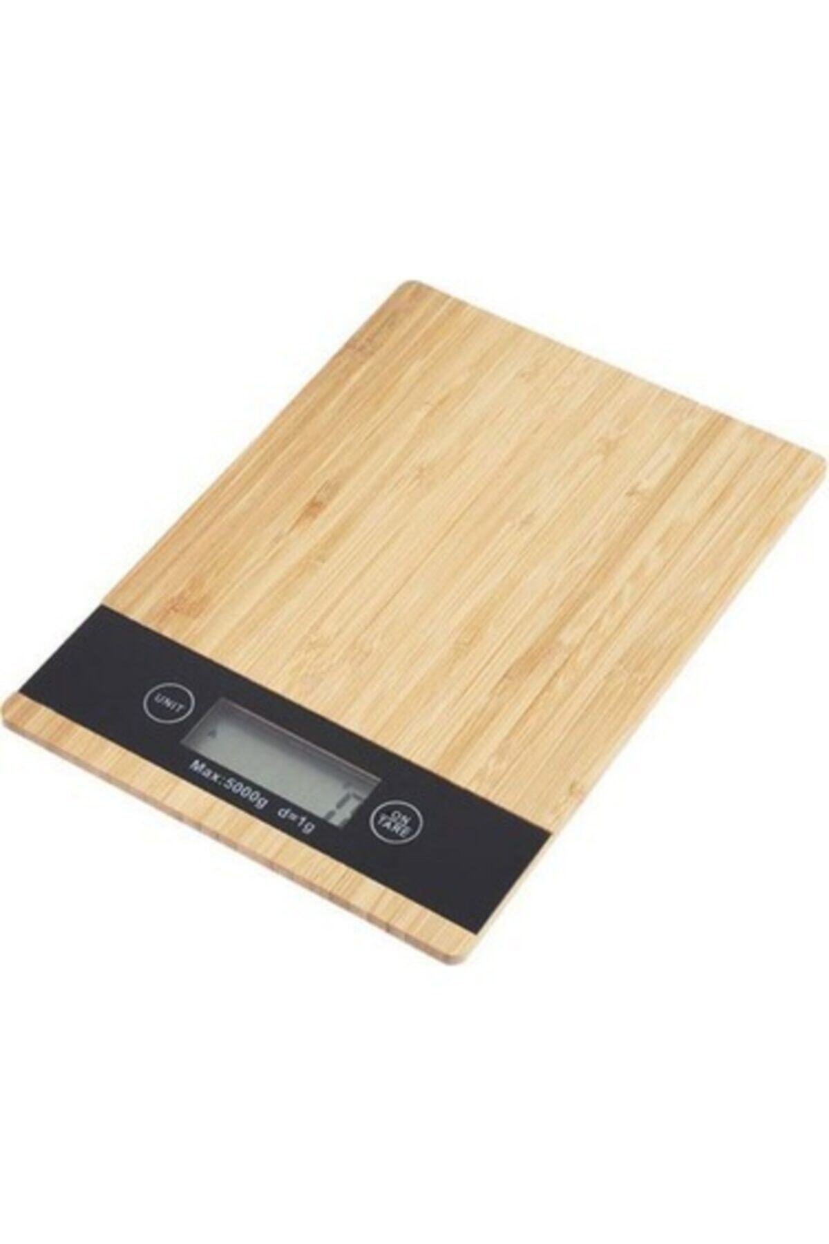 Techmaster Dijital Hassas Mutfak Terazisi Tartısı Lcd Ekranlı Bambu - 5 Kg