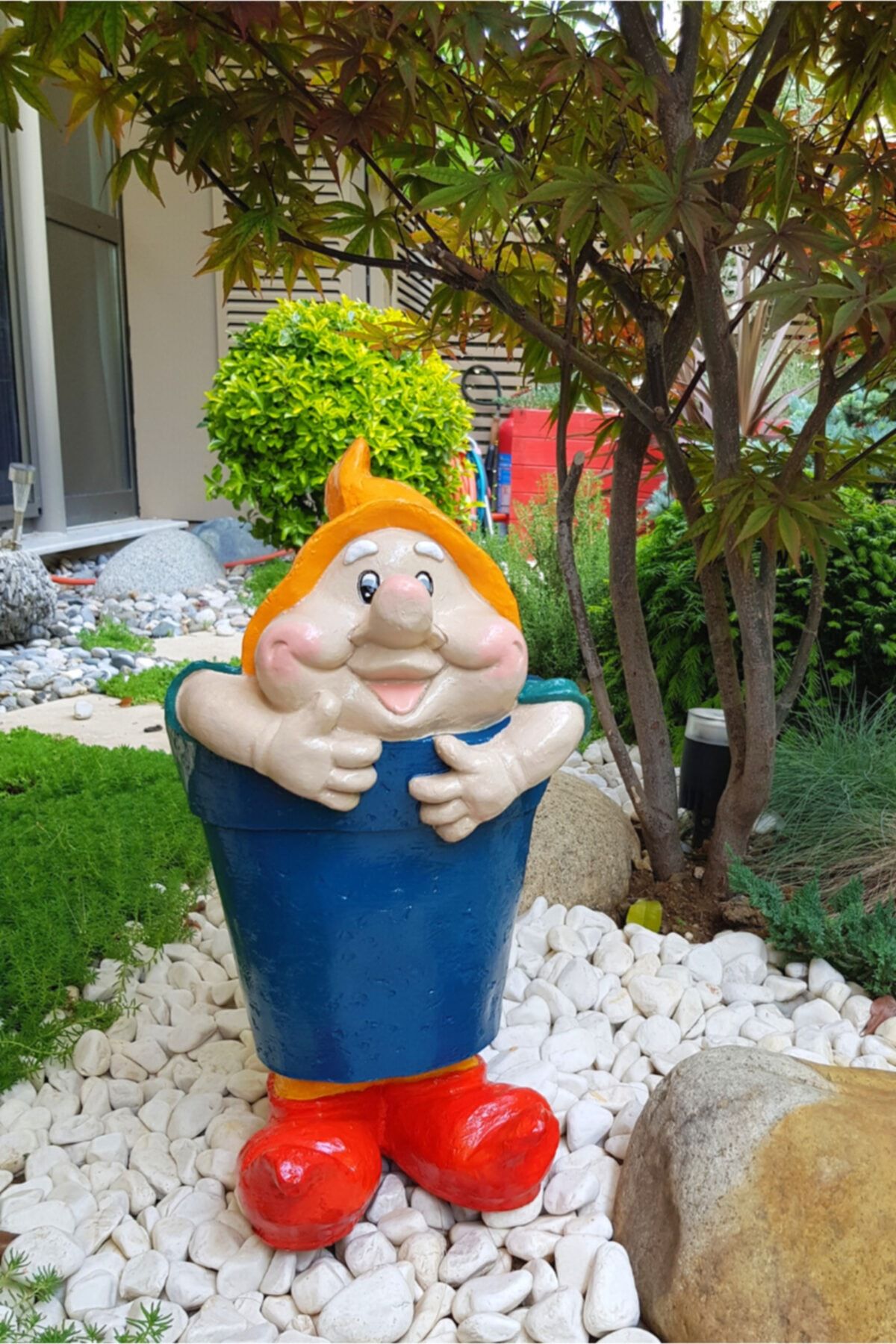 Ella's Design Studio Cüce Saksı Mavi, Bahçe Dekorasyonu, Bahçe Saksı, Cüce Çiçek Saksı, Dış Mekan Dekorasyon